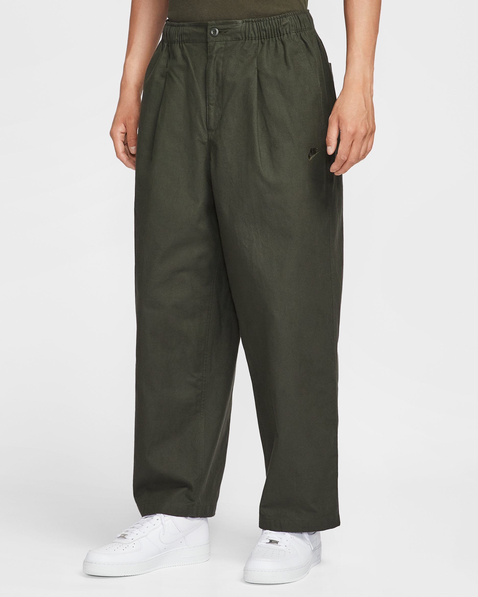 กางเกงขายาวทรงบอลลูนผู้ชายเนื้อหนัก Nike Sportswear Club - Sequoia/Sequoia