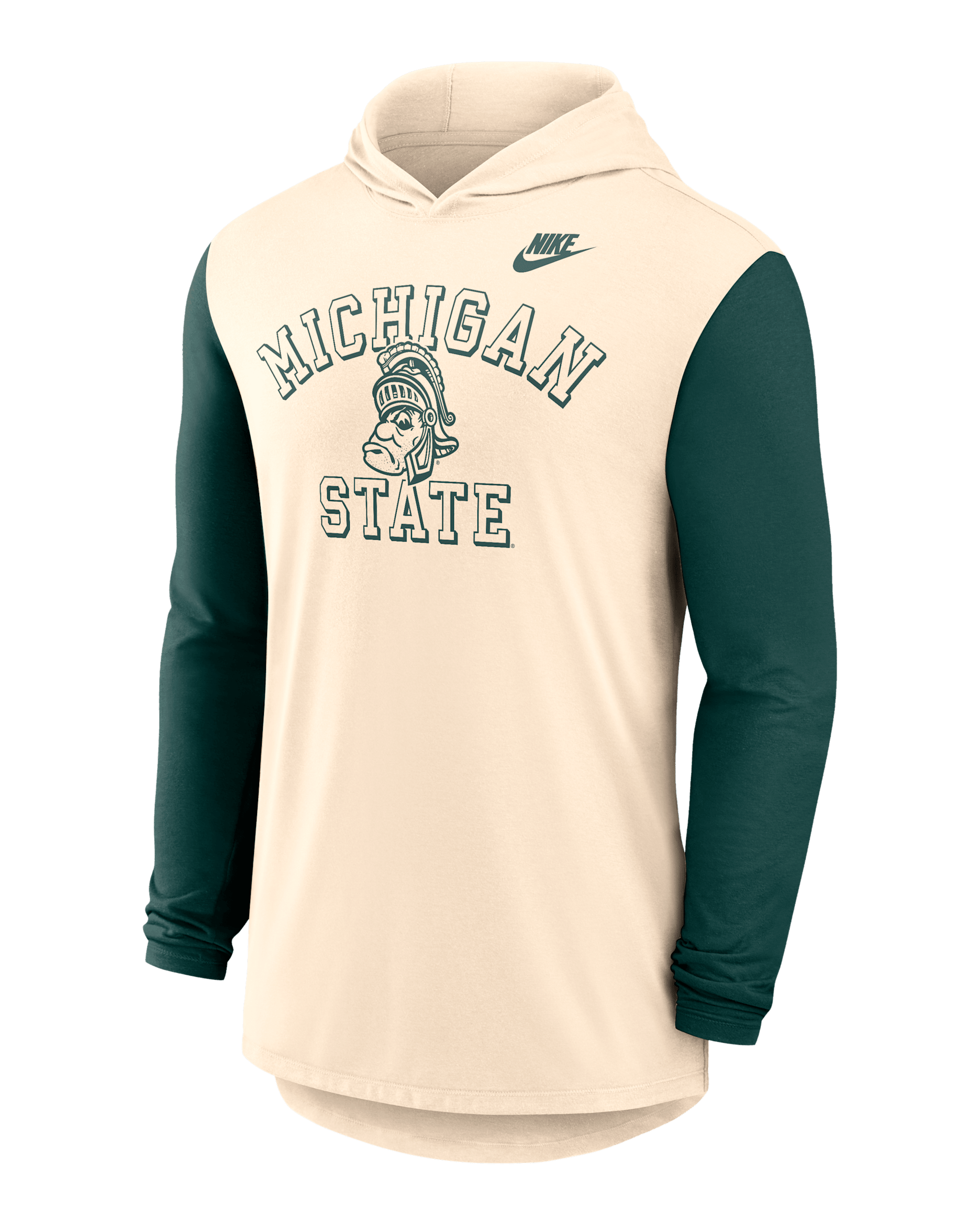 Michigan State Legacy Men's Nike Dri-FIT College Long-Sleeve Hooded T-Shirt - Natural