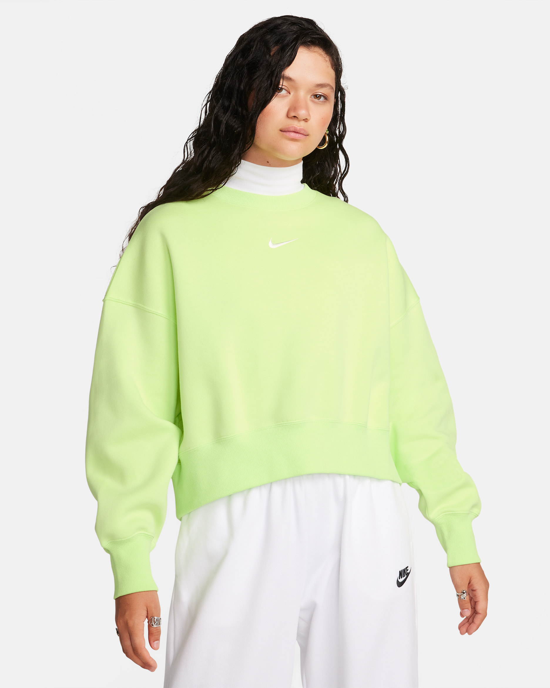 Nike Sportswear Phoenix Fleece Women's Over-Oversized Crew-Neck Sweatshirt - Light Lemon Twist/Sail