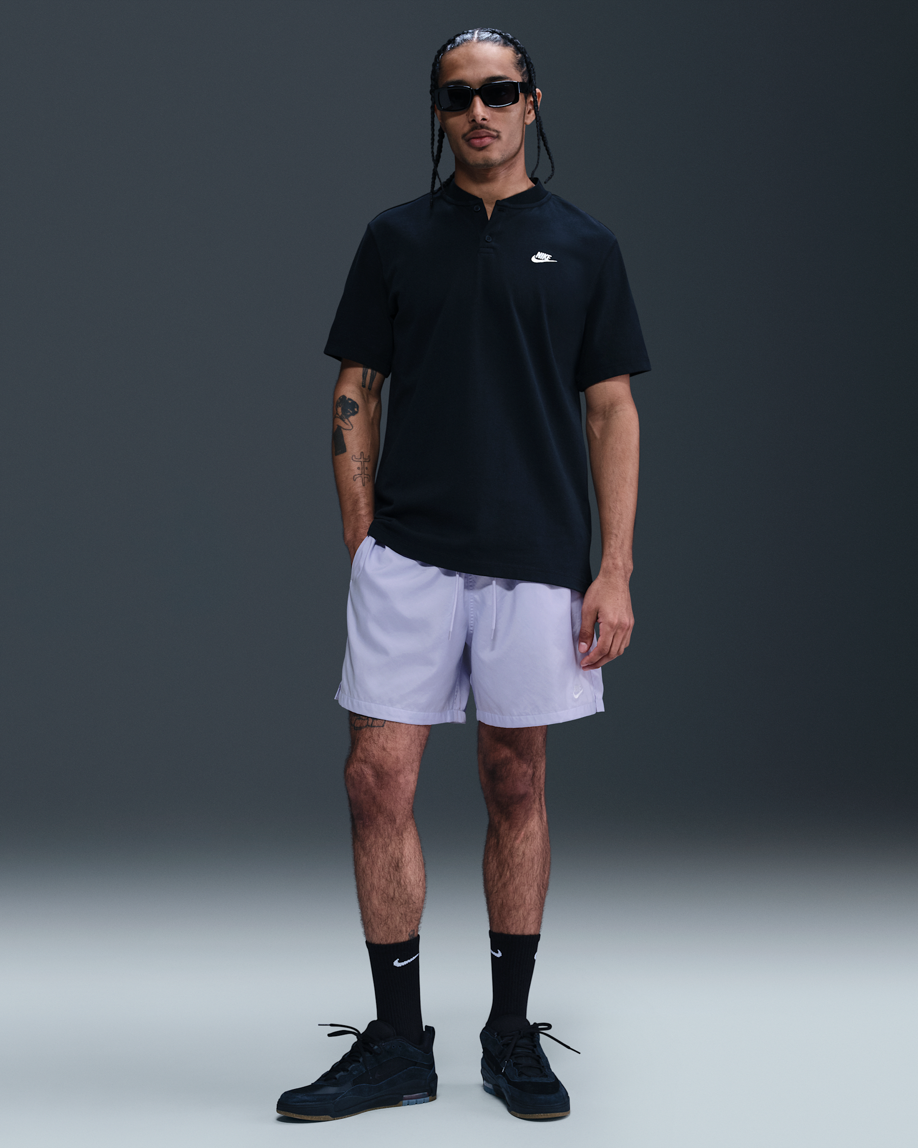 Nike Club Men's Woven Flow Shorts - Amethyst Tint/White