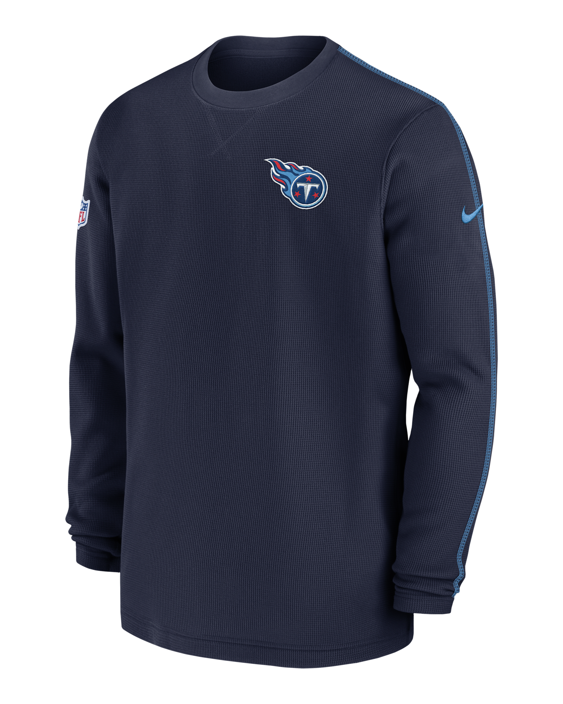 Playera de manga larga de la NFL Nike para hombre Tennessee Titans Sideline Coach - Azul marino