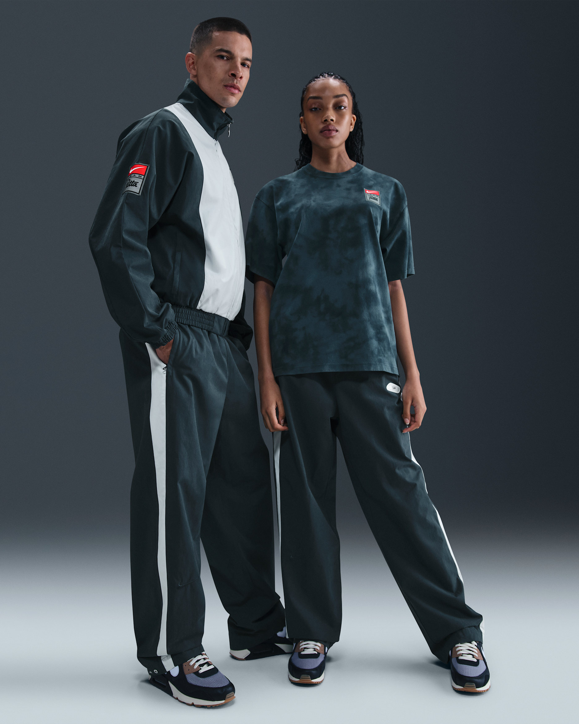 Nike x Patta Men's Track Pants - Deep Ocean/White
