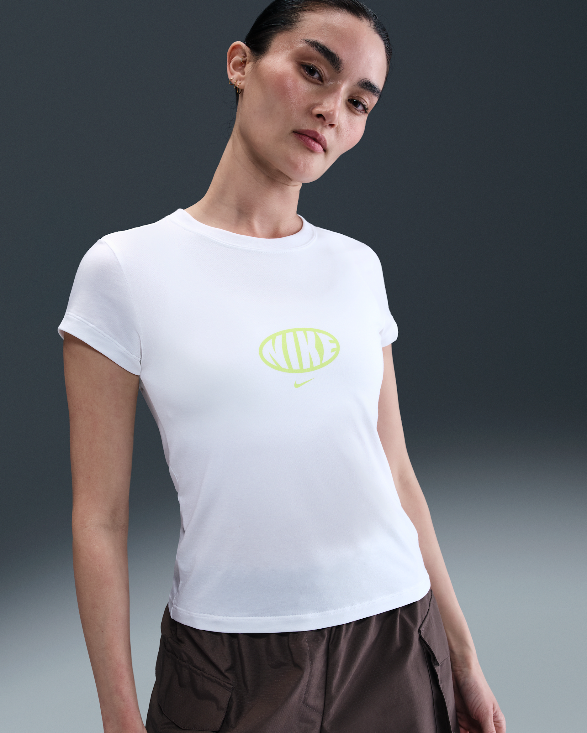 เสื้อยืดผู้หญิง Nike Sportswear Chill Knit - ขาว/Light Lemon Twist/ขาว