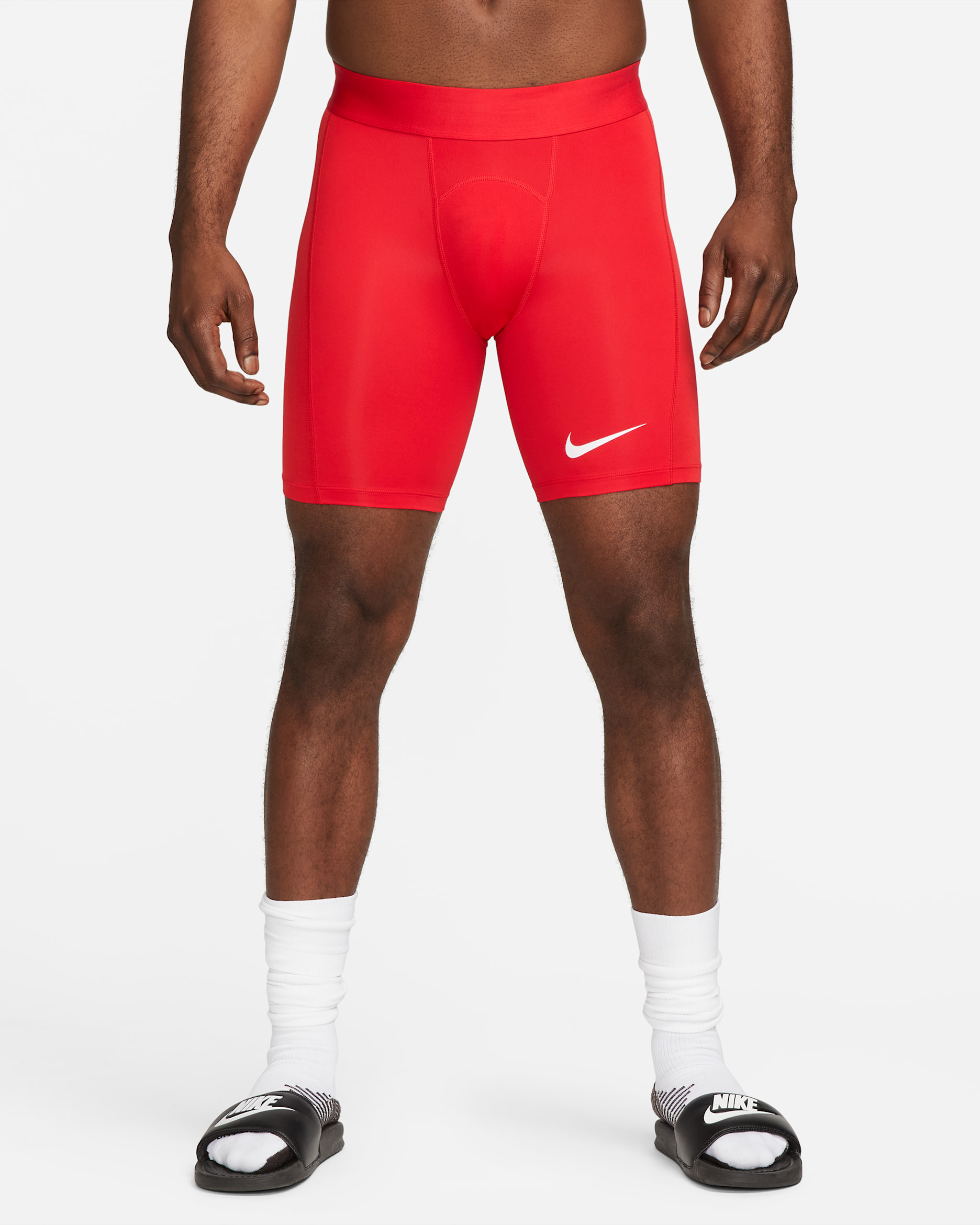 Nike Pro Dri-FIT Strike fotballshorts til herre - University Red/Hvit