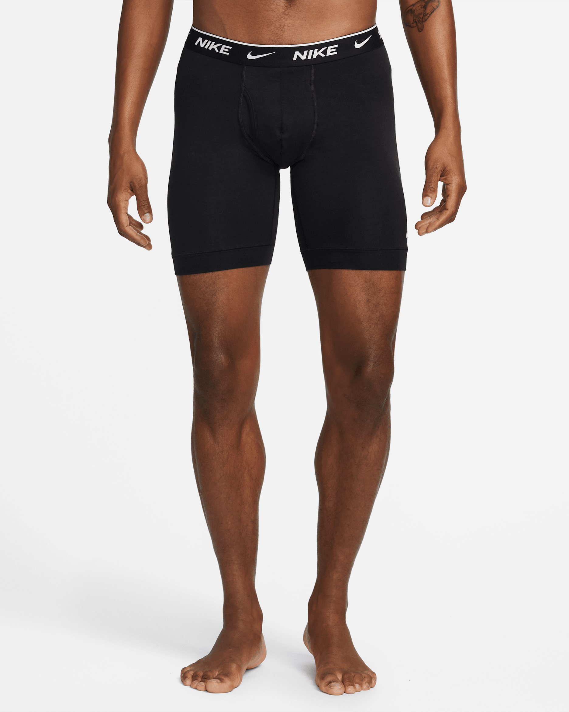 Nike Dri-FIT Essential Cotton Stretch Men's Long Boxer Briefs (3-Pack) - Black