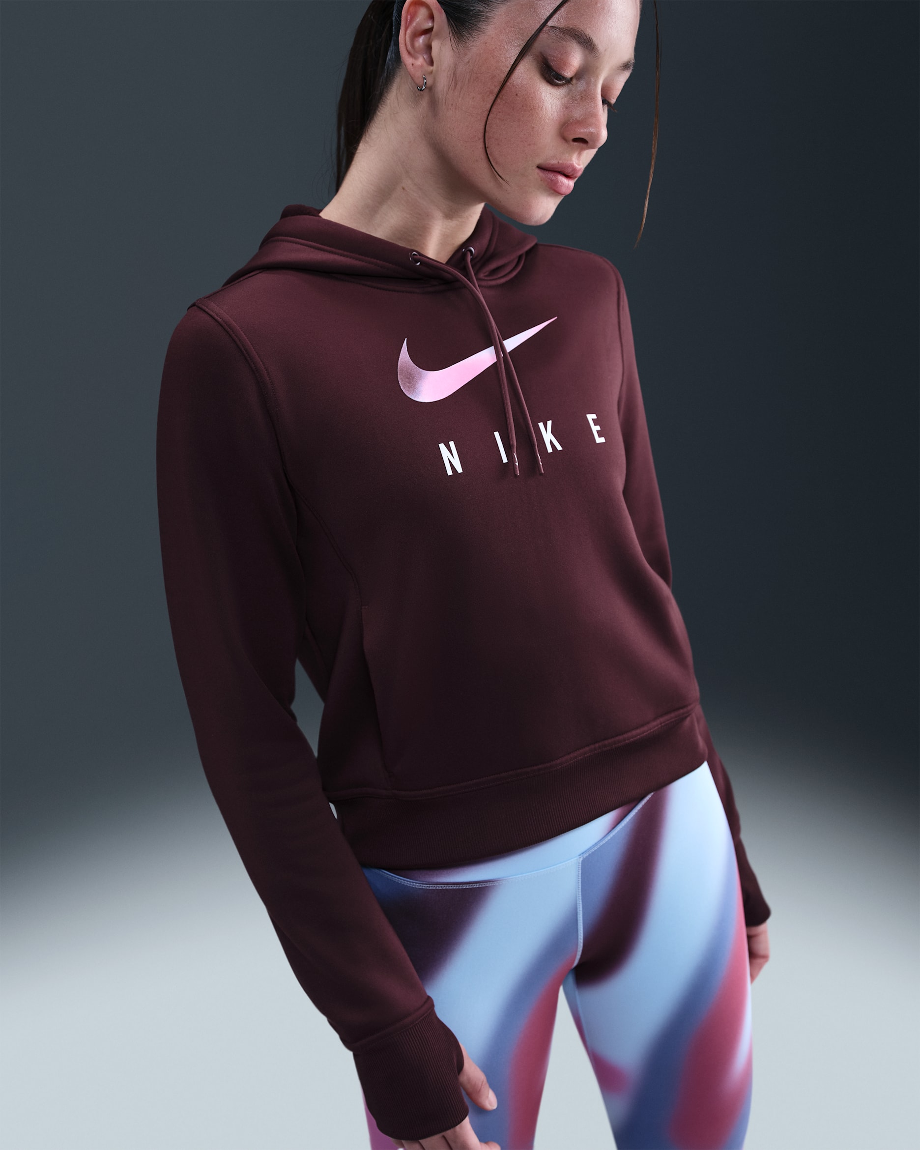 Nike One Women's Therma-FIT Hoodie - Burgundy Crush