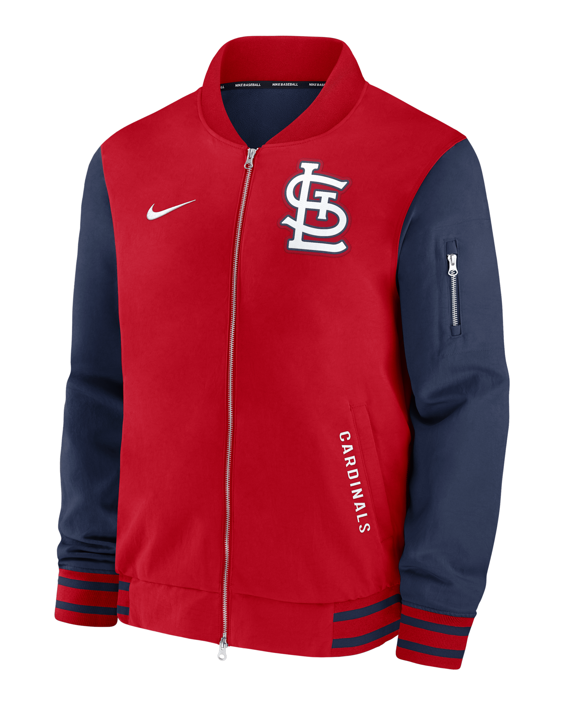 St. Louis Cardinals Authentic Collection Dugout Men's Nike MLB Full-Zip Bomber Jacket - Sport Red