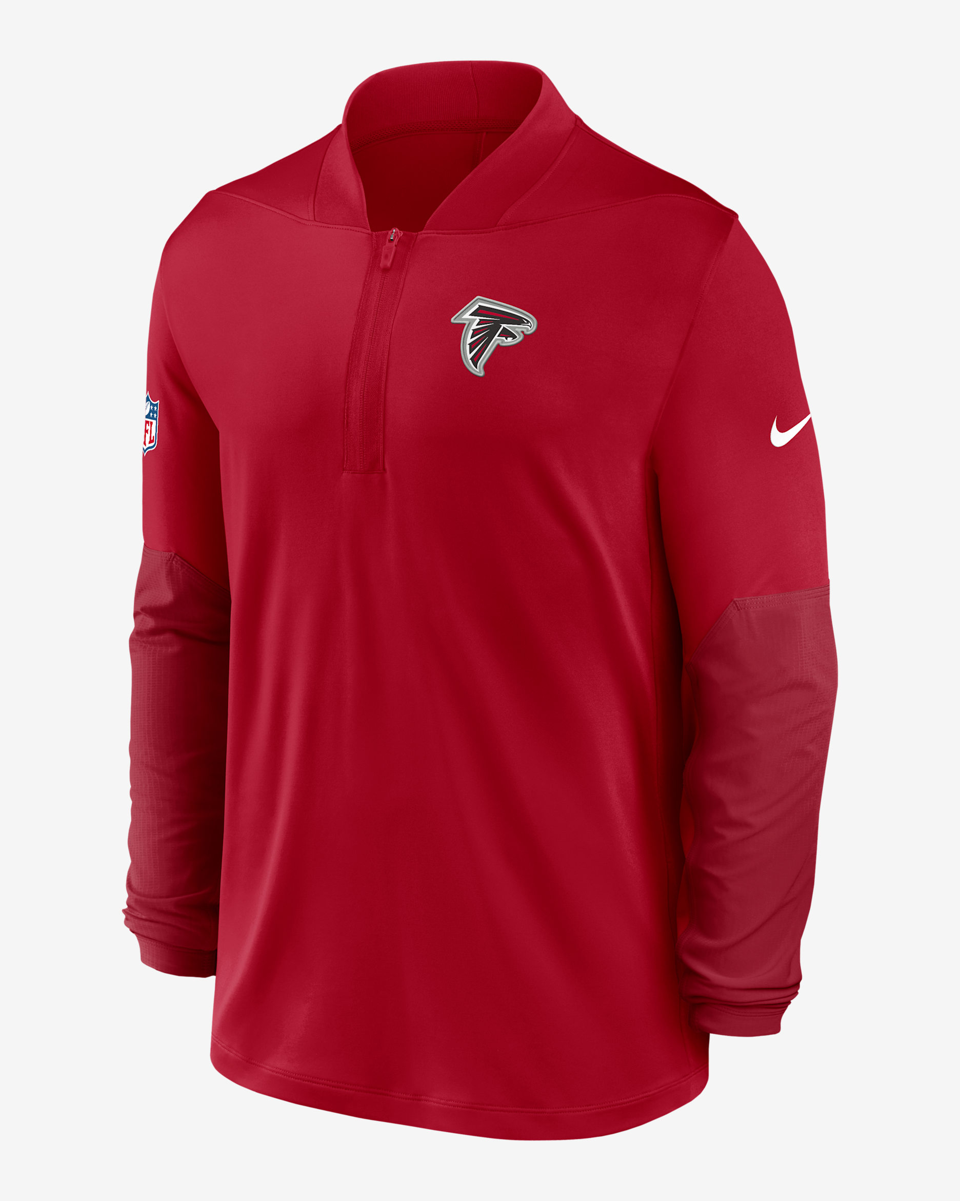 Playera Nike Dri-FIT de la NFL de medio cierre para hombre Atlanta Falcons Feel the Pressure - Rojo