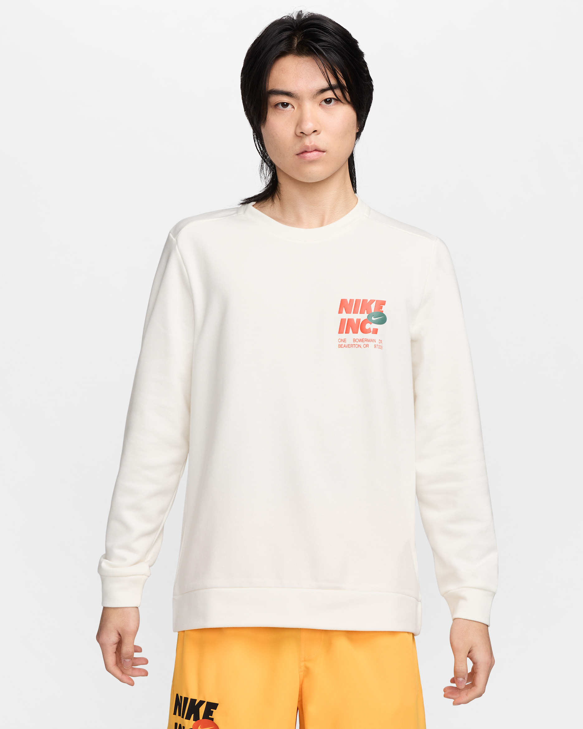 ナイキ メンズ Dri-FIT フリース ロングスリーブ フィットネス クルー - セイル/セイル/コズミッククレイ