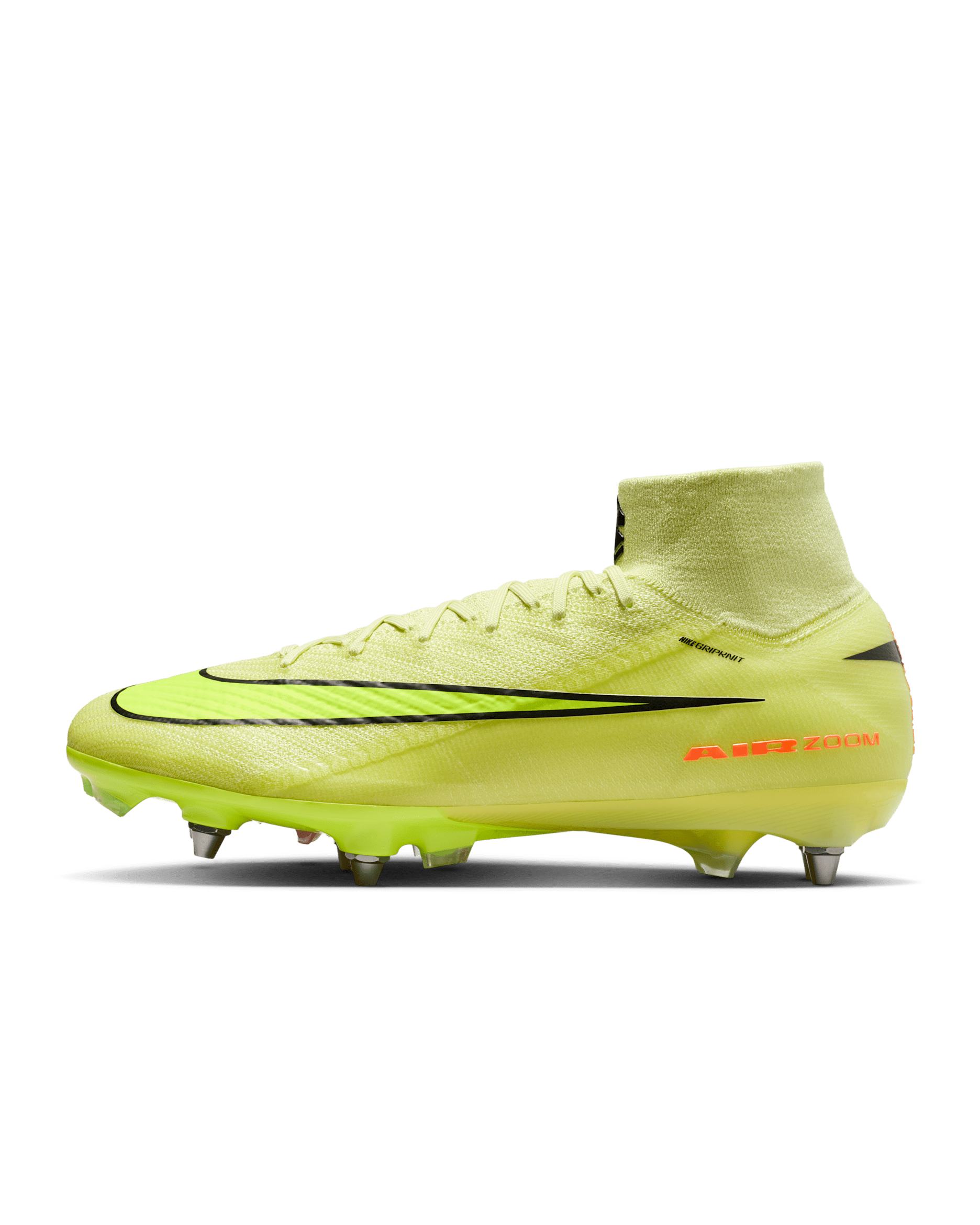 Chuteiras de futebol de cano alto para terreno mole Nike Mercurial Superfly 10 Elite - Limelight/Carmesim Hyper/Volt