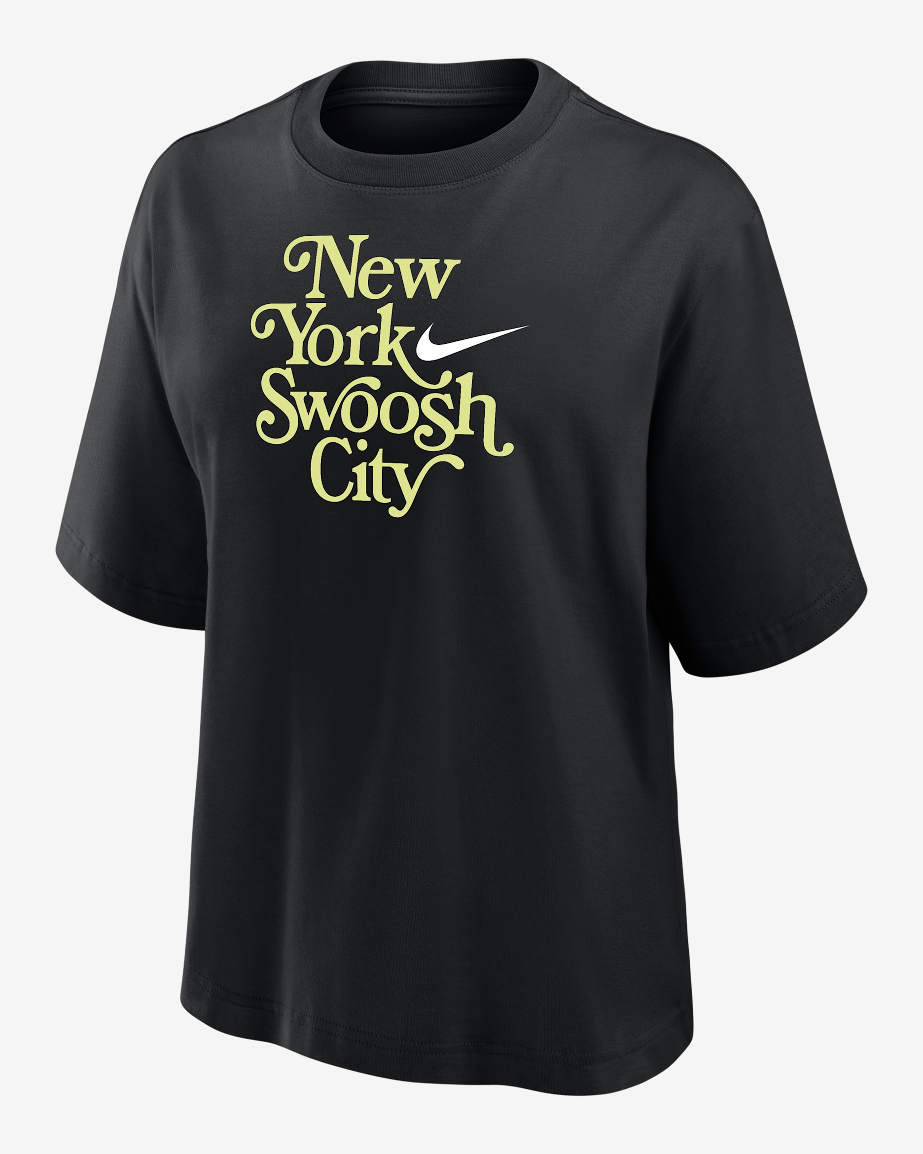 Nike Swoosh Cities New York Women's Short-Sleeve Boxy T-Shirt - Black