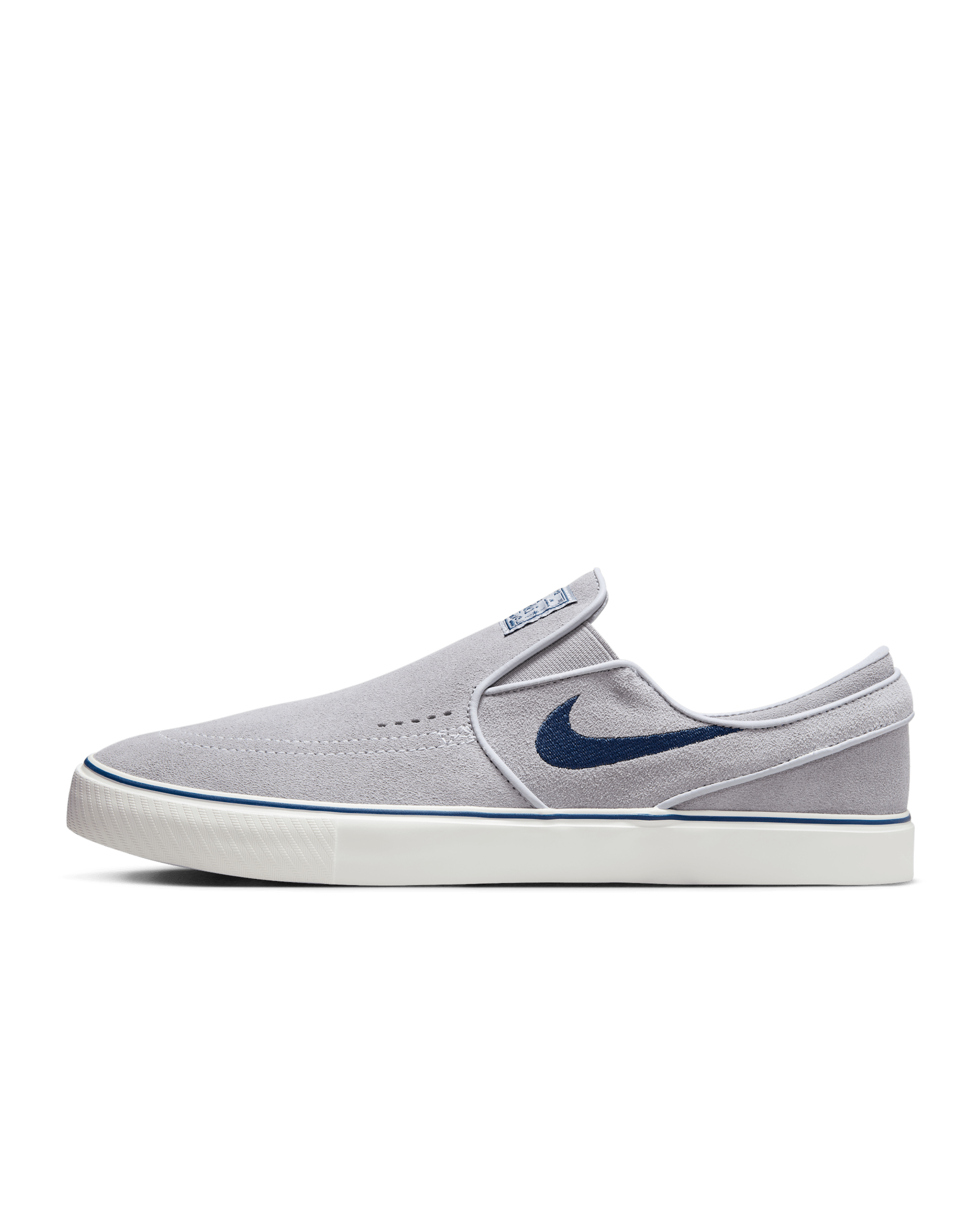 Nike SB Janoski+ Slip Skate Shoes - Wolf Grey/Wolf Grey/Summit White/Navy