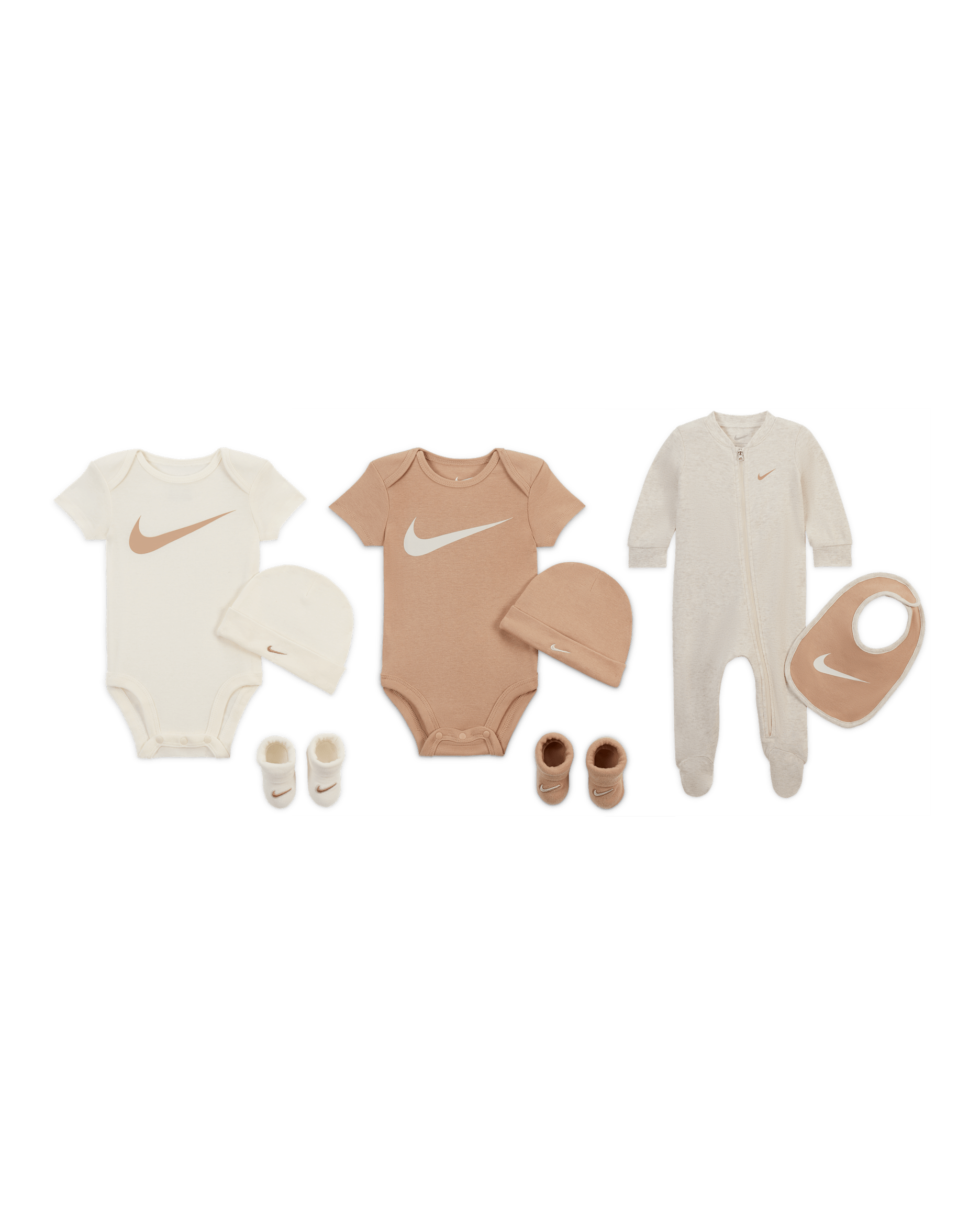Conjunto de regalo de 8 piezas para bebé (0 a 6 meses) Nike - Marfil pálido