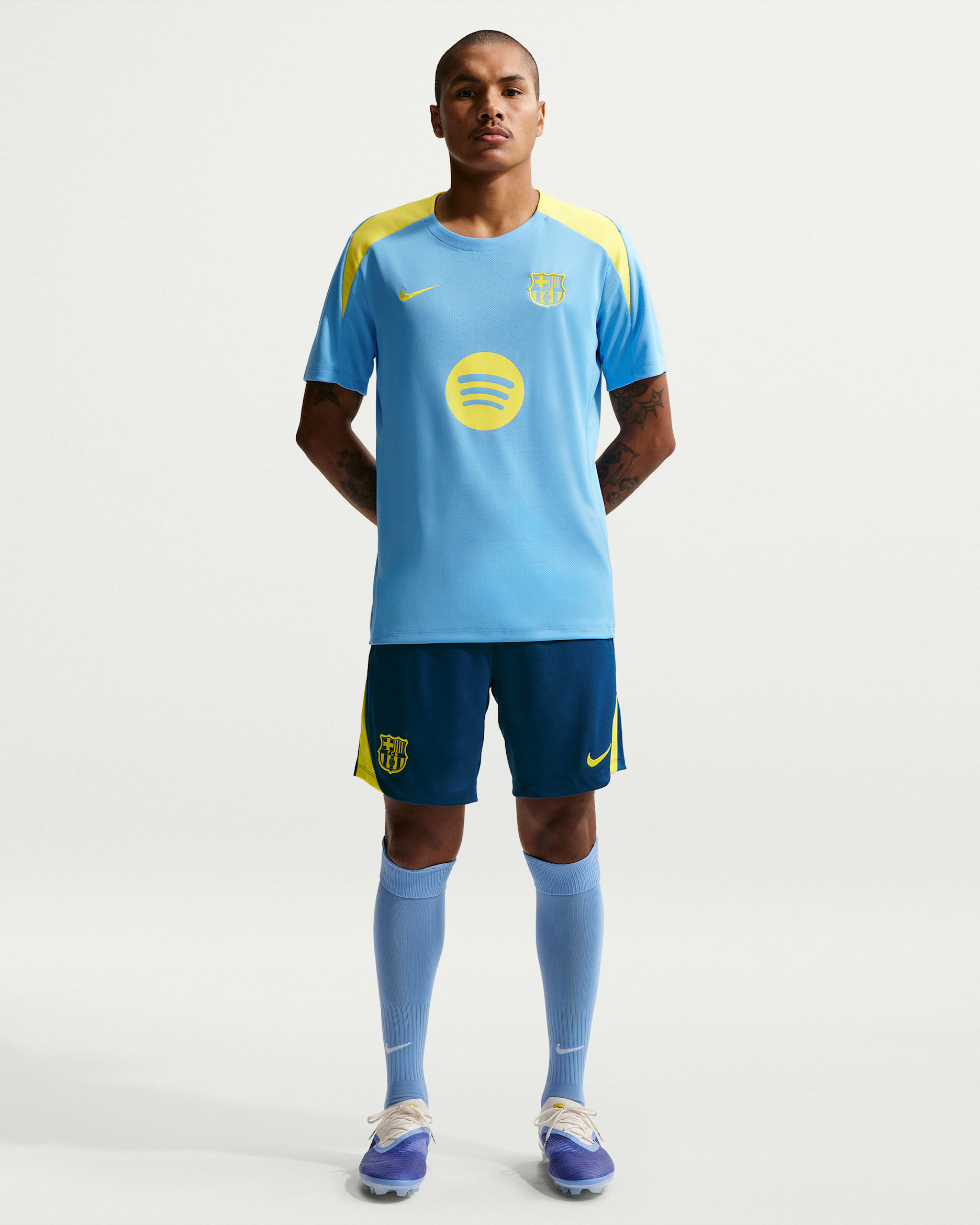 F.C. Barcelona Strike SE Men's Nike Dri-FIT Football Knit Shorts - Gym Blue/Opti Yellow/Opti Yellow