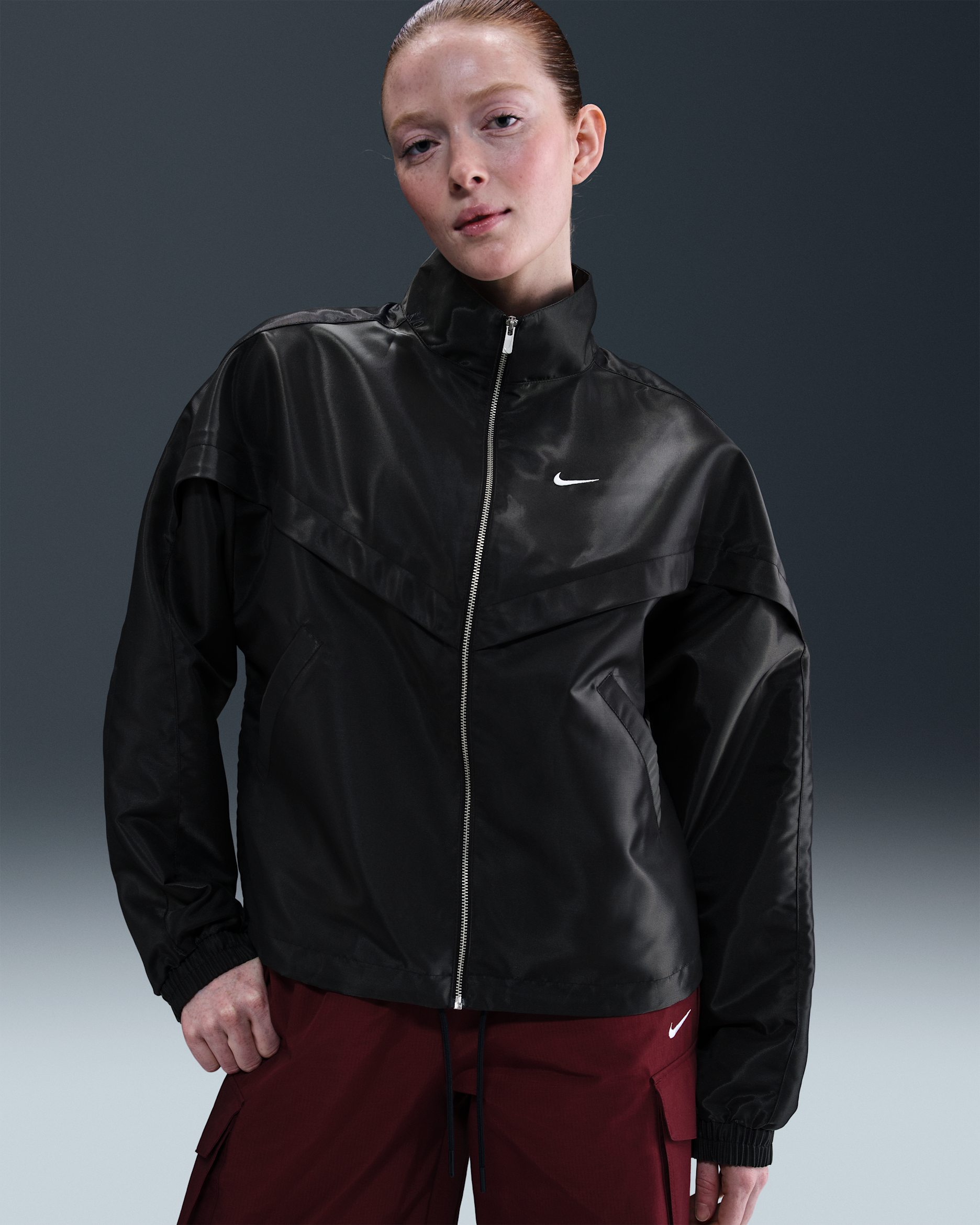 Nike Sportswear Windrunner Women's Shine Jacket - Black/White