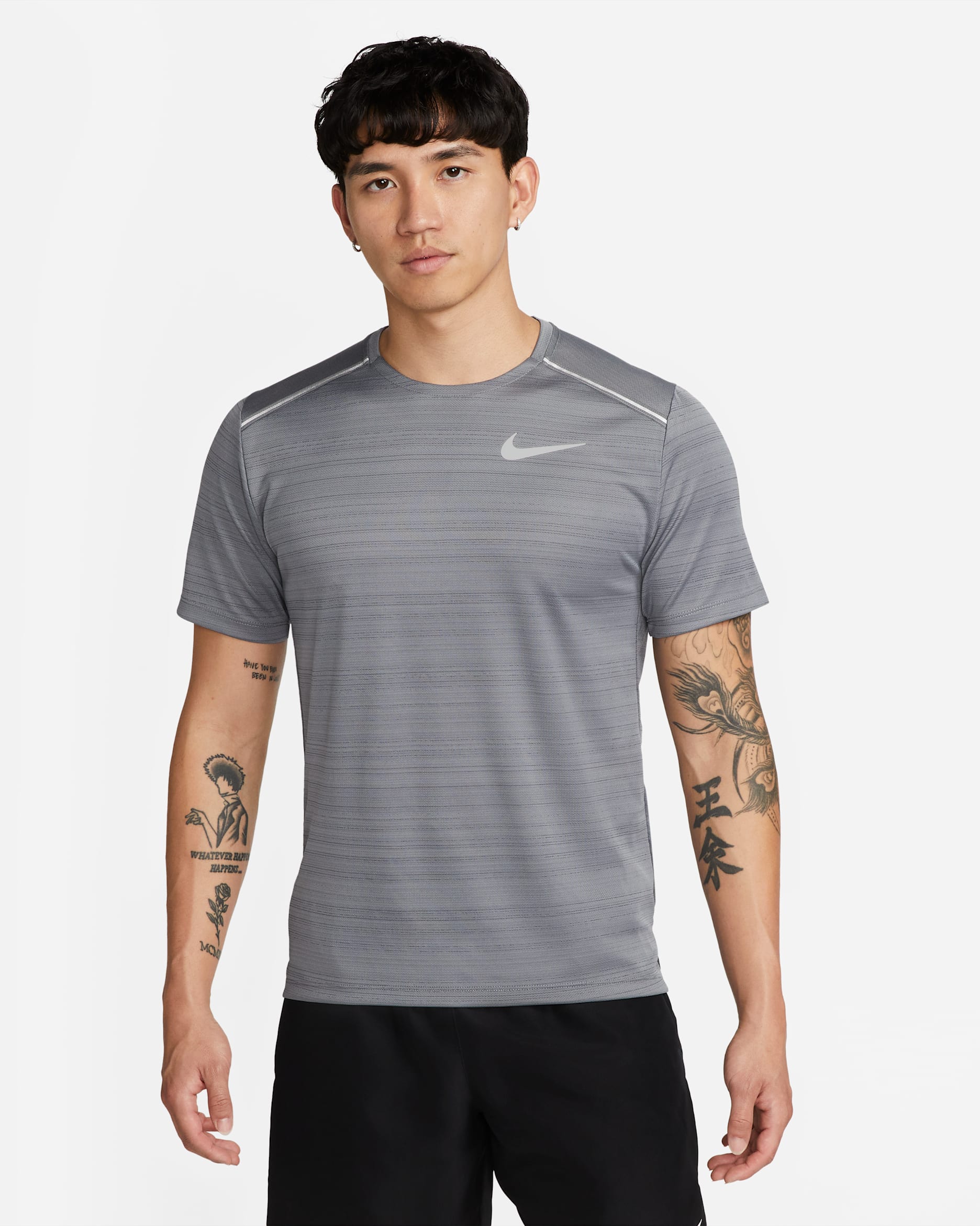 Nike Dri-FIT Miler Men's Short-Sleeve Running Top - Smoke Grey