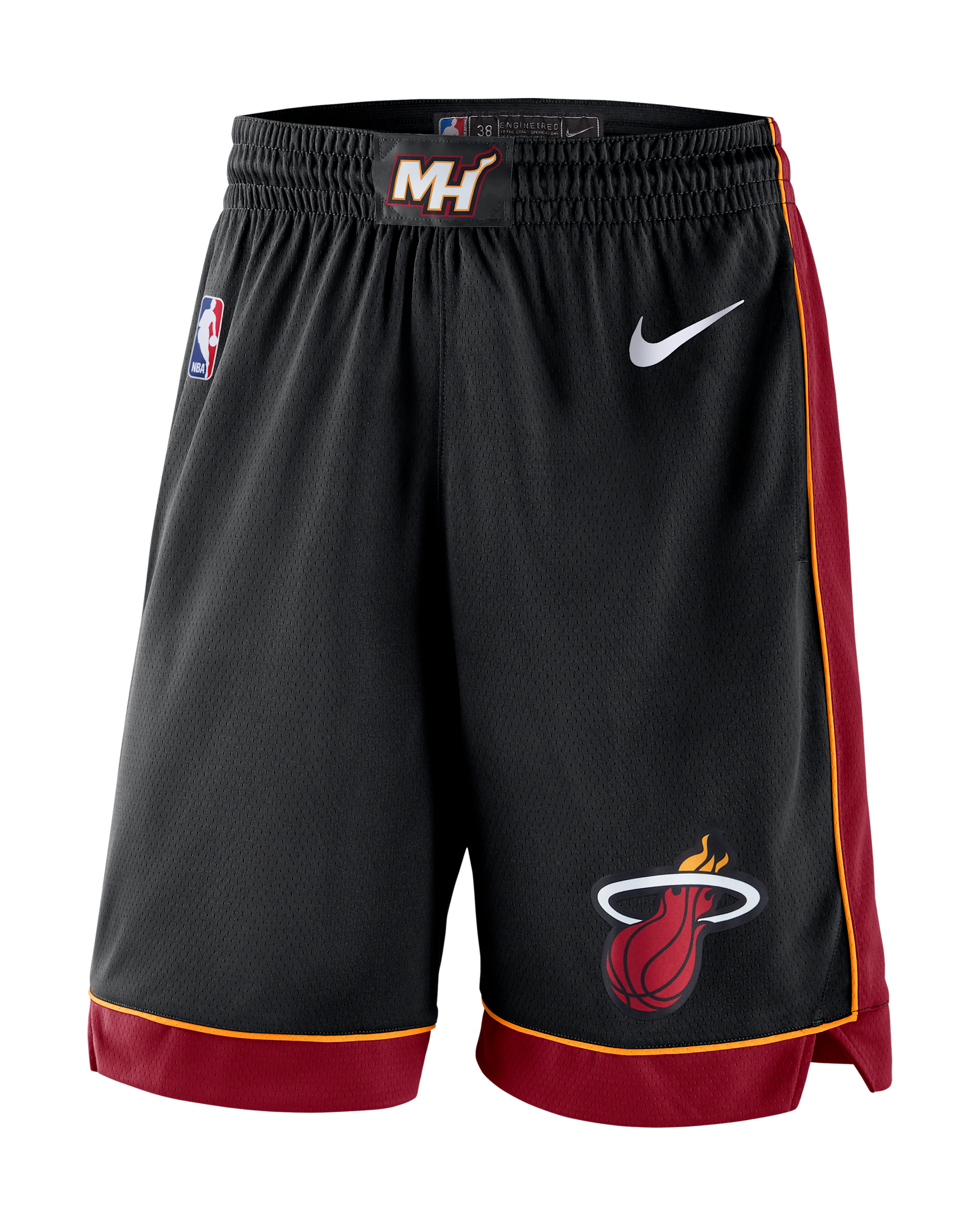 Miami Heat Icon Edition Men's Nike NBA Swingman Shorts - Black/Tough Red/White