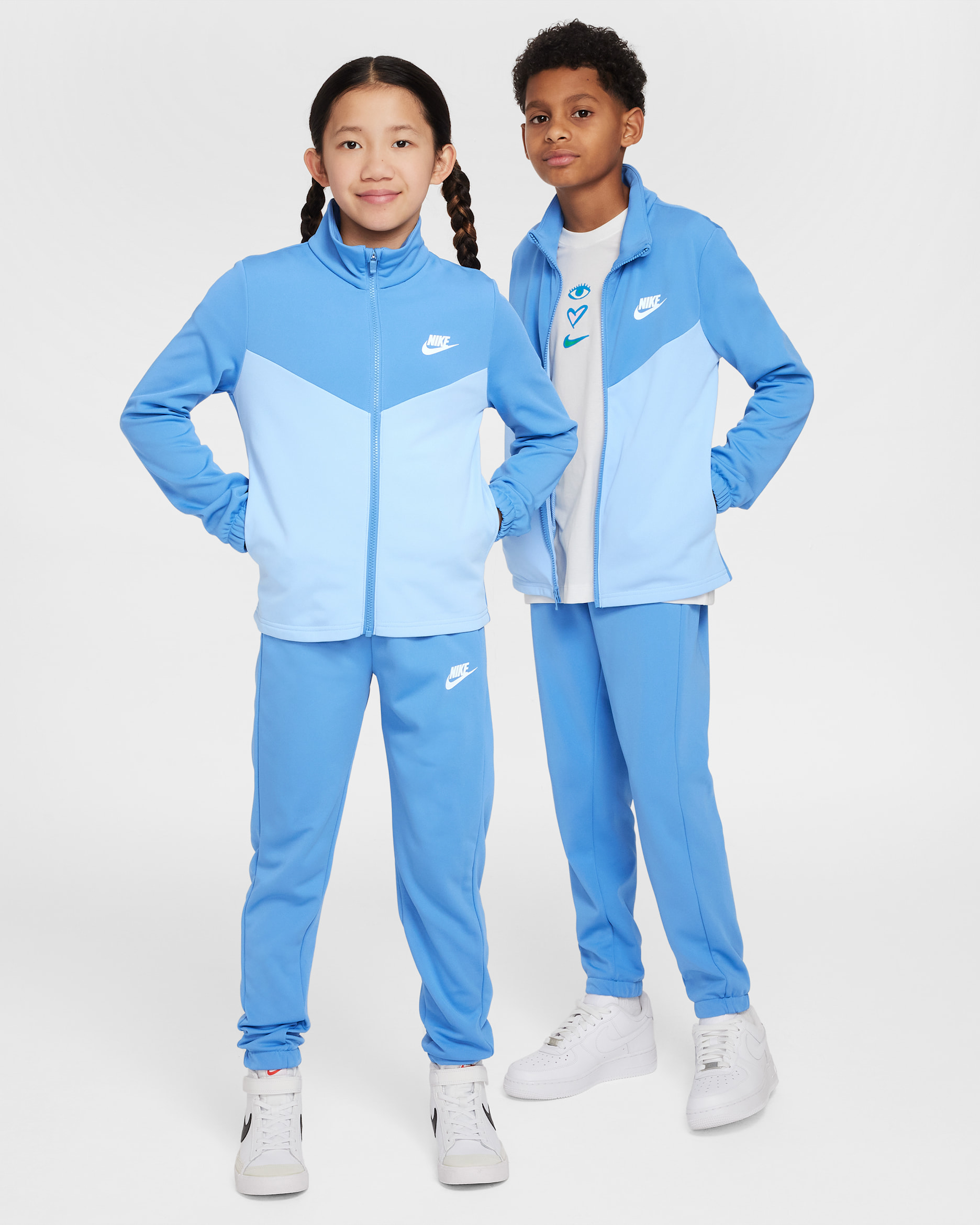 Conjunto de entrenamiento para niños talla grande Nike Sportswear - Azul extremo/Azul psíquico/Blanco