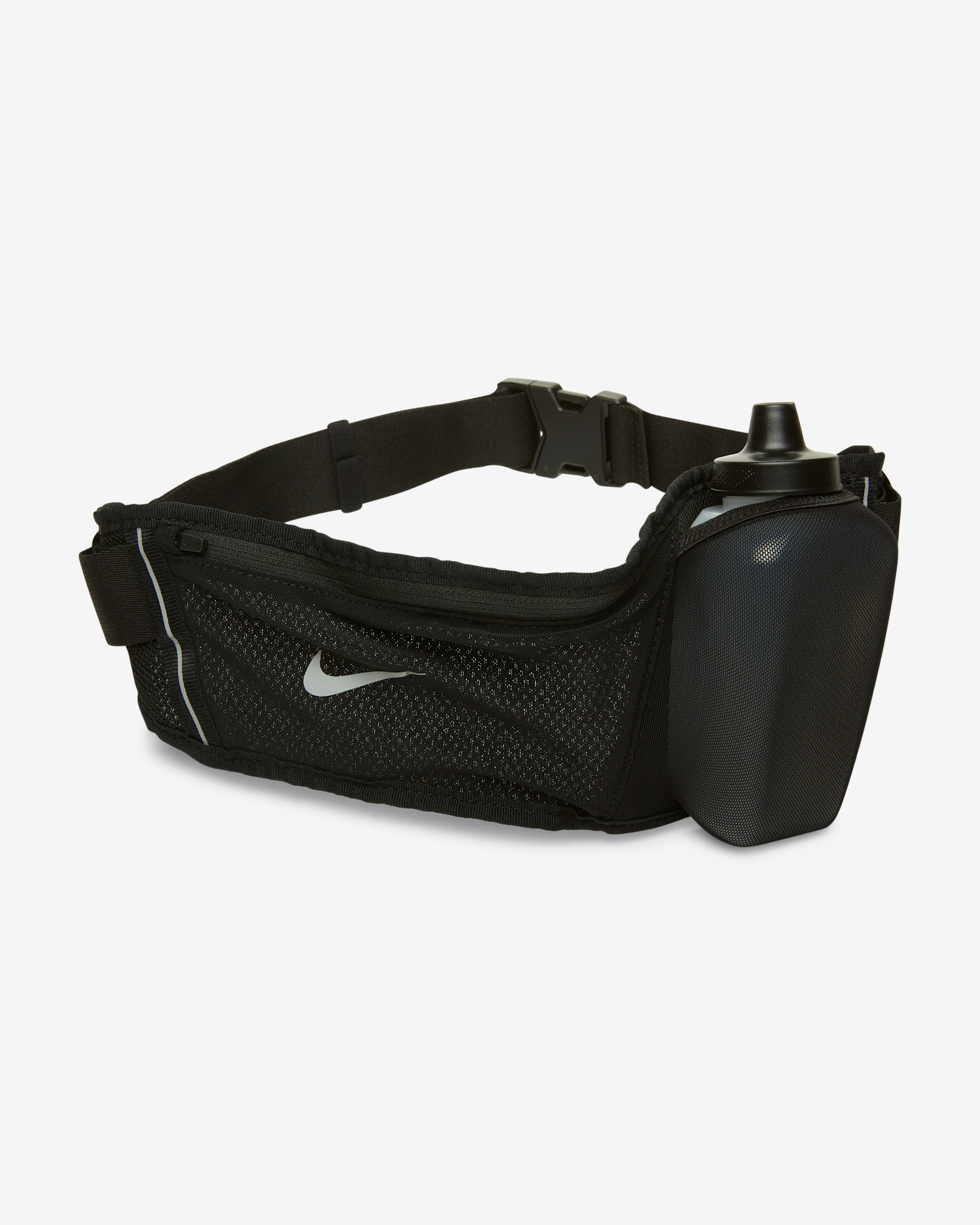 สายคาดเอวสำหรับใส่ขวดน้ำขณะวิ่ง Nike Flex Stride 12 ออนซ์ - ดำ/ดำ/Silver
