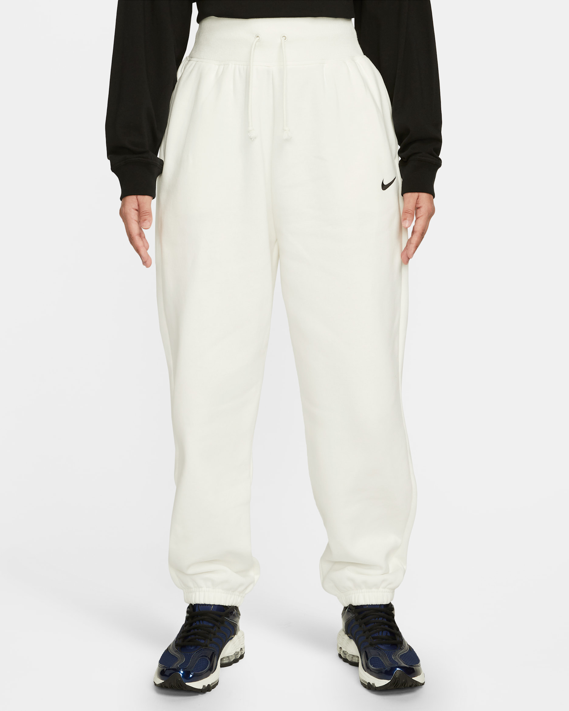 Nike Sportswear Phoenix Fleece Women's High-Waisted Oversized Sweatpants - Sail/Black