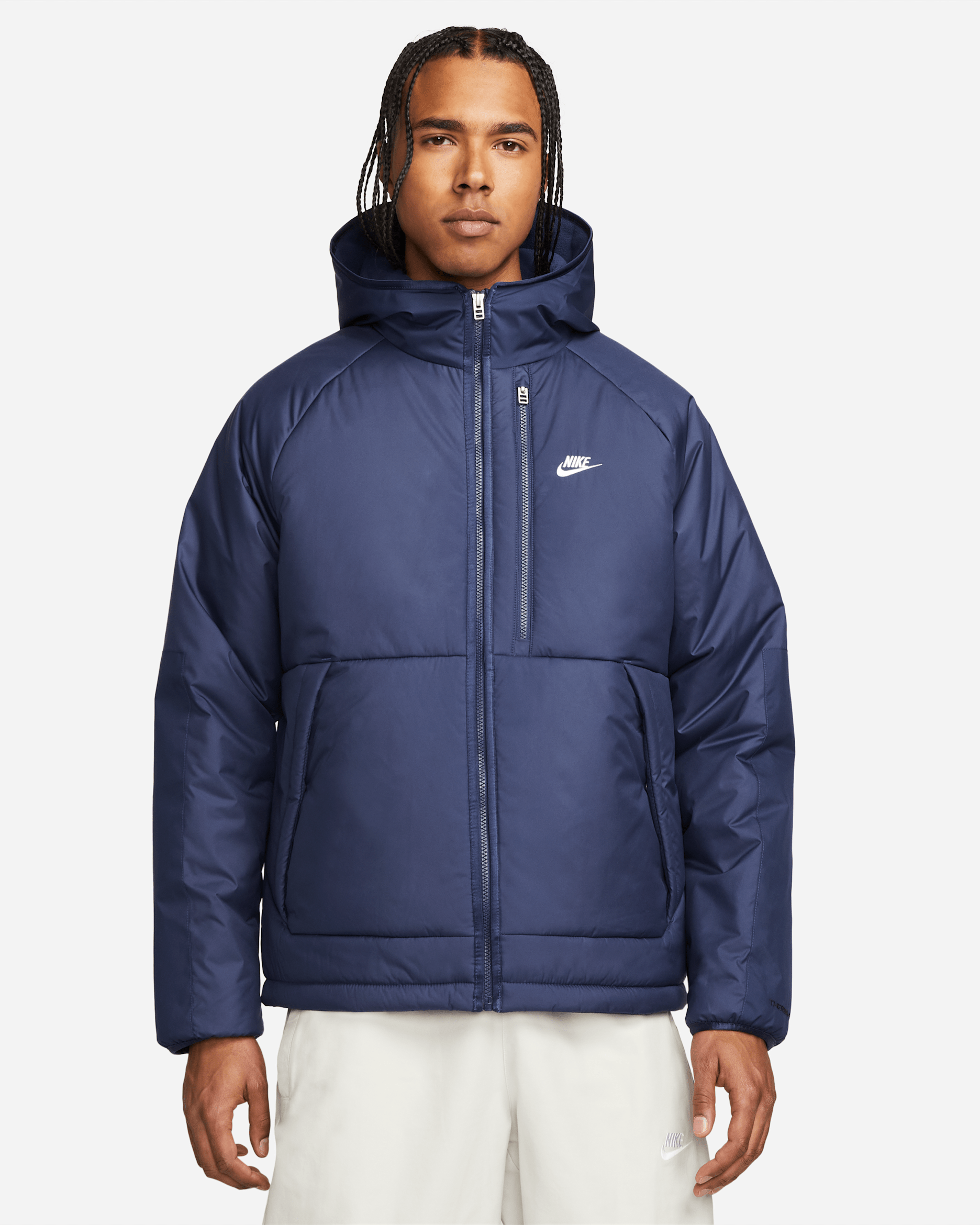 Veste à capuche Nike Sportswear Therma-FIT Repel pour Homme - Midnight Navy/Midnight Navy/Blanc