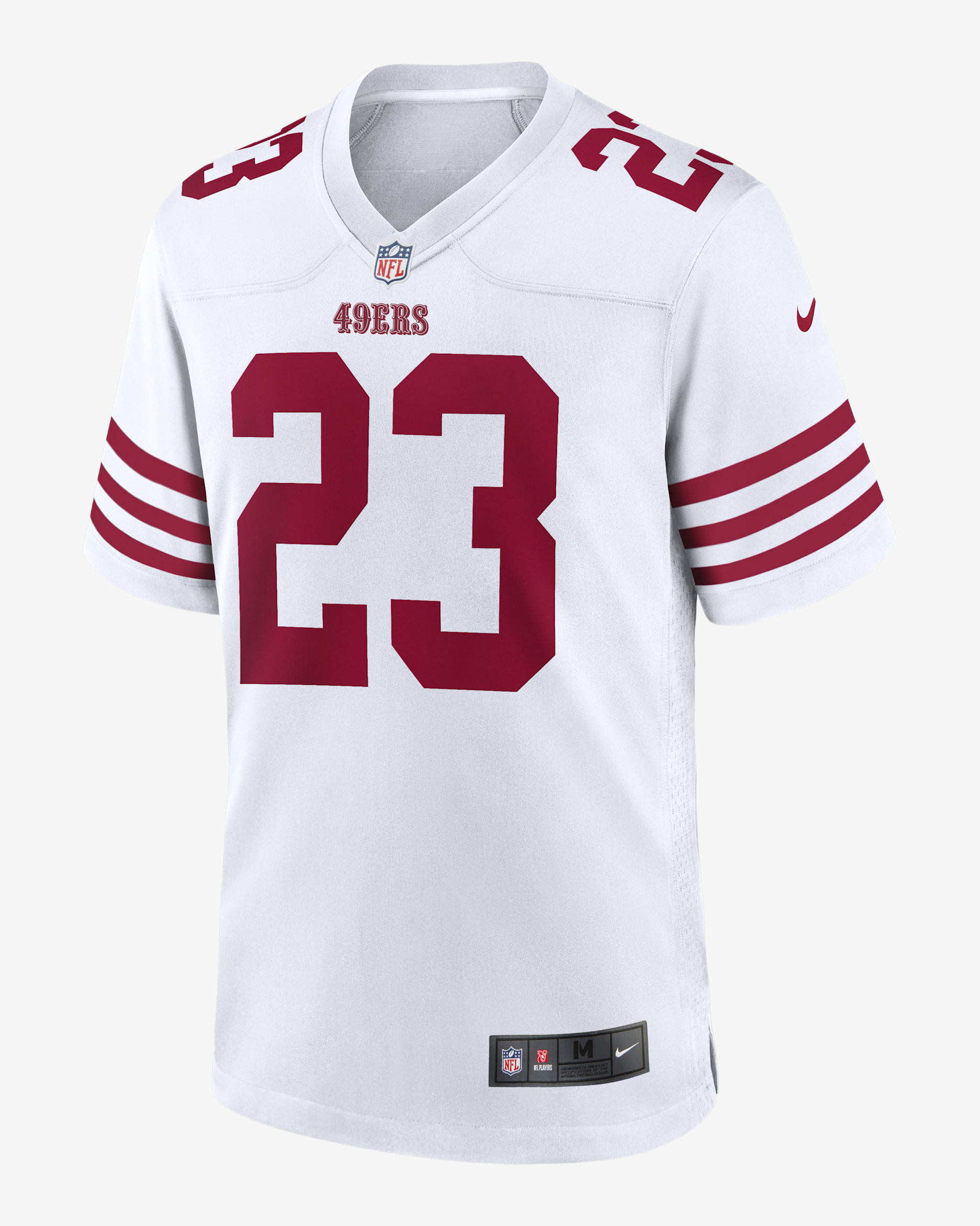 Jersey de fútbol americano para hombre NFL San Francisco 49ers (Christian McCaffrey) - Blanco