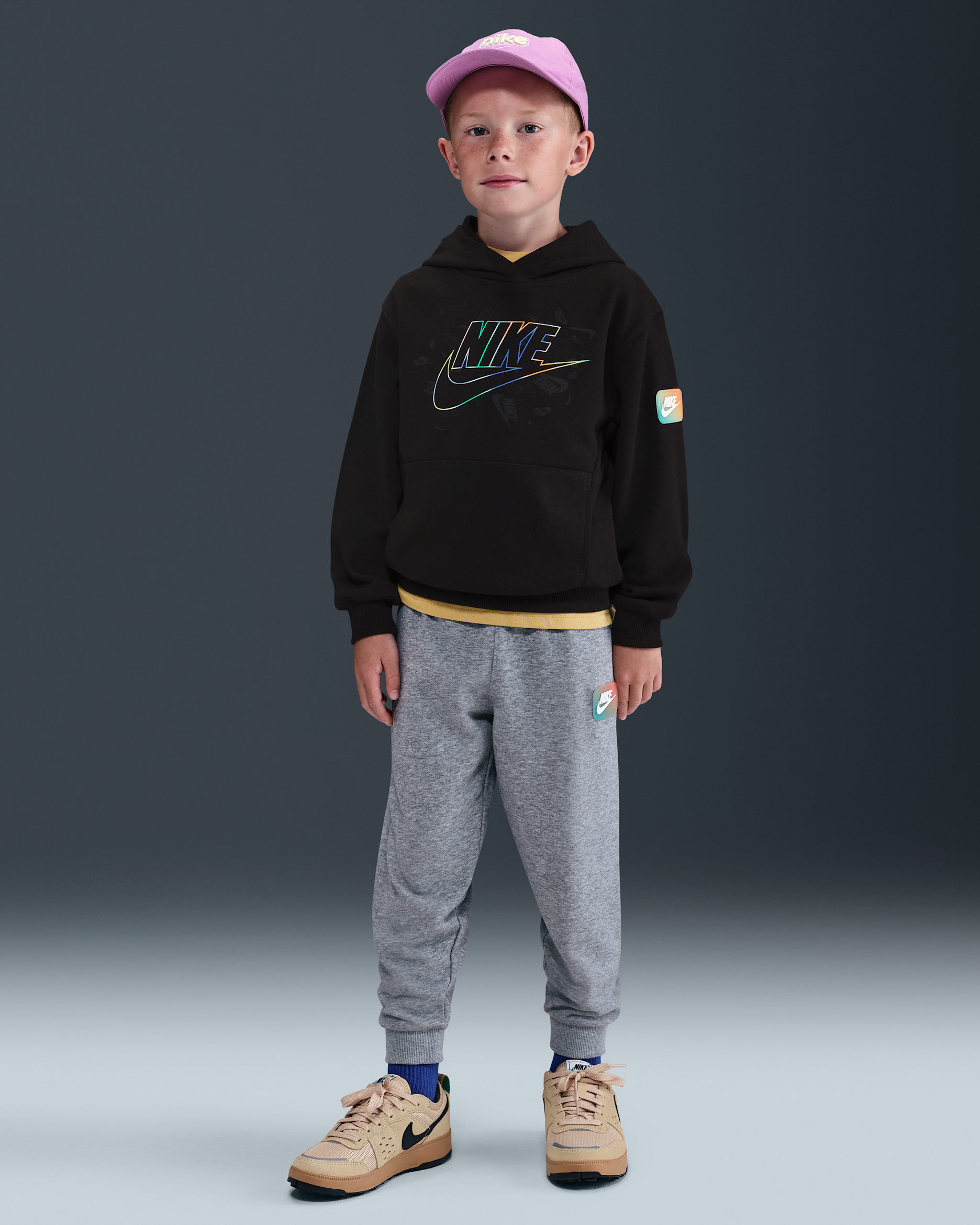 Ensemble deux pièces en molleton avec pantalon Reveal Nike Sportswear pour enfant - Dark Grey Heather