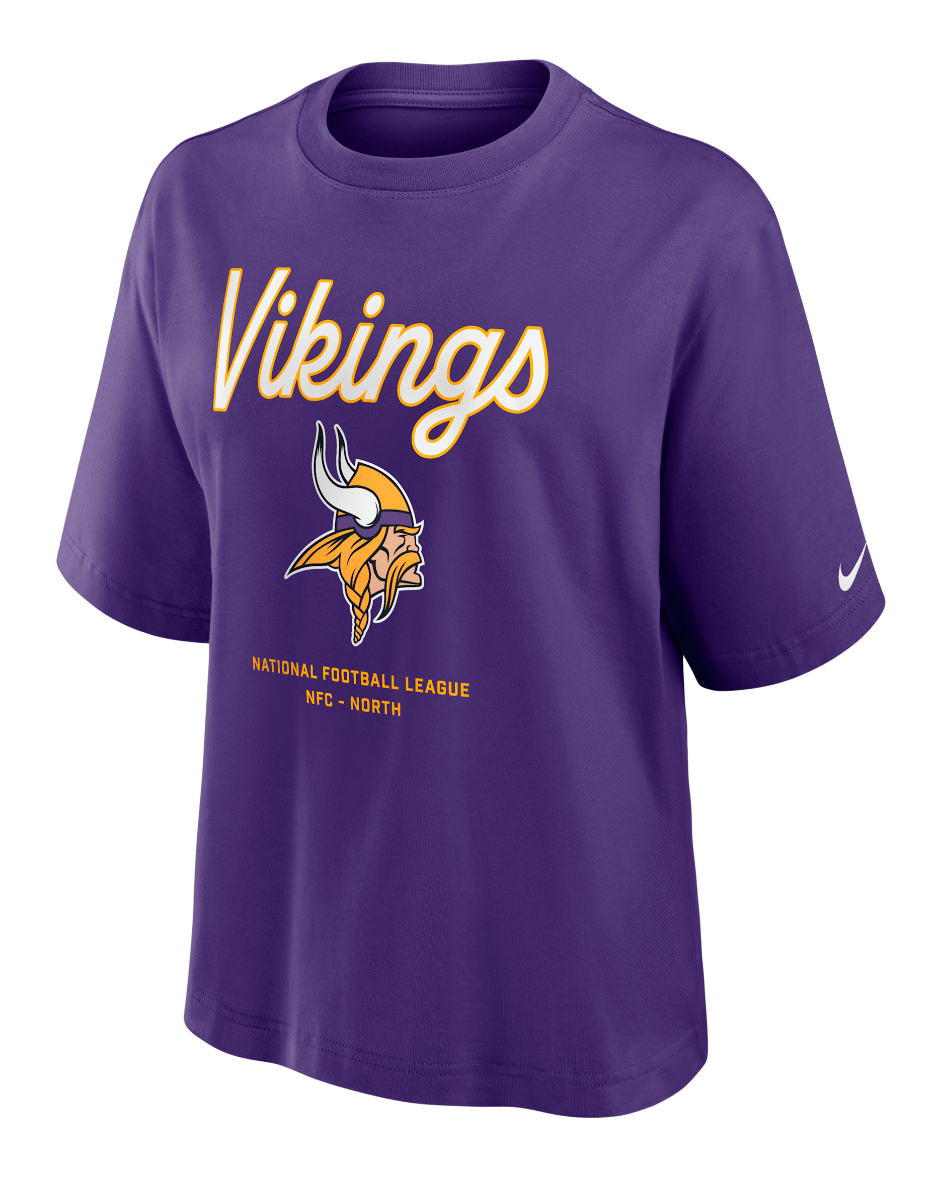 Minnesota Vikings Essential Script Boxy Women's Nike NFL T-Shirt - Court Purple