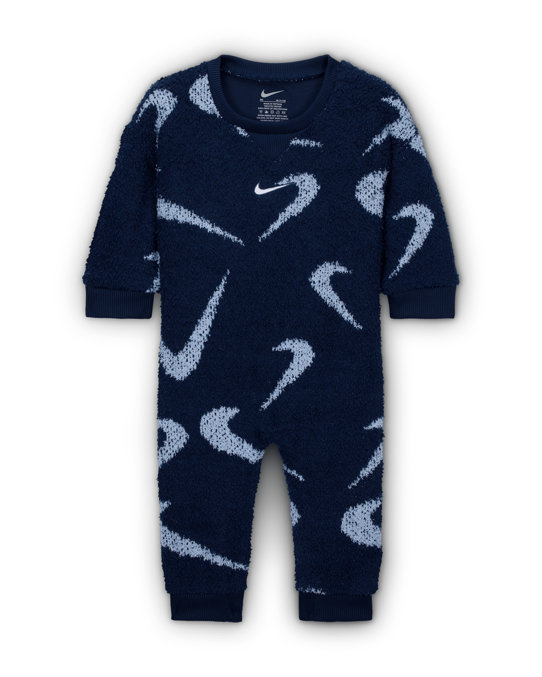 Nike Baby (0-9M) Boucle Jacquard Coverall - Midnight Navy