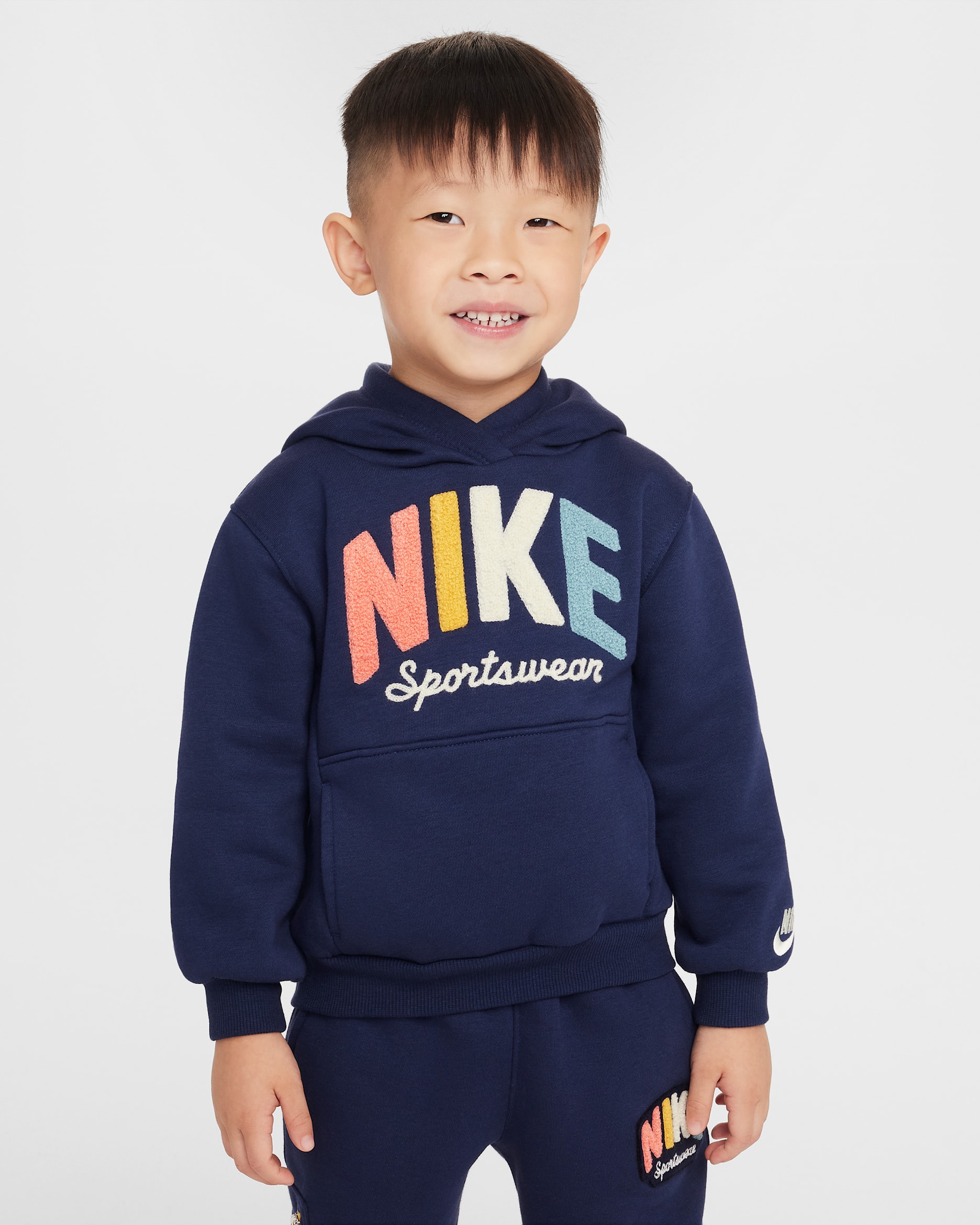 Sudadera con gorro sin cierre de tejido Fleece para infantil Nike Sportswear Powder Play - Azul marino medianoche