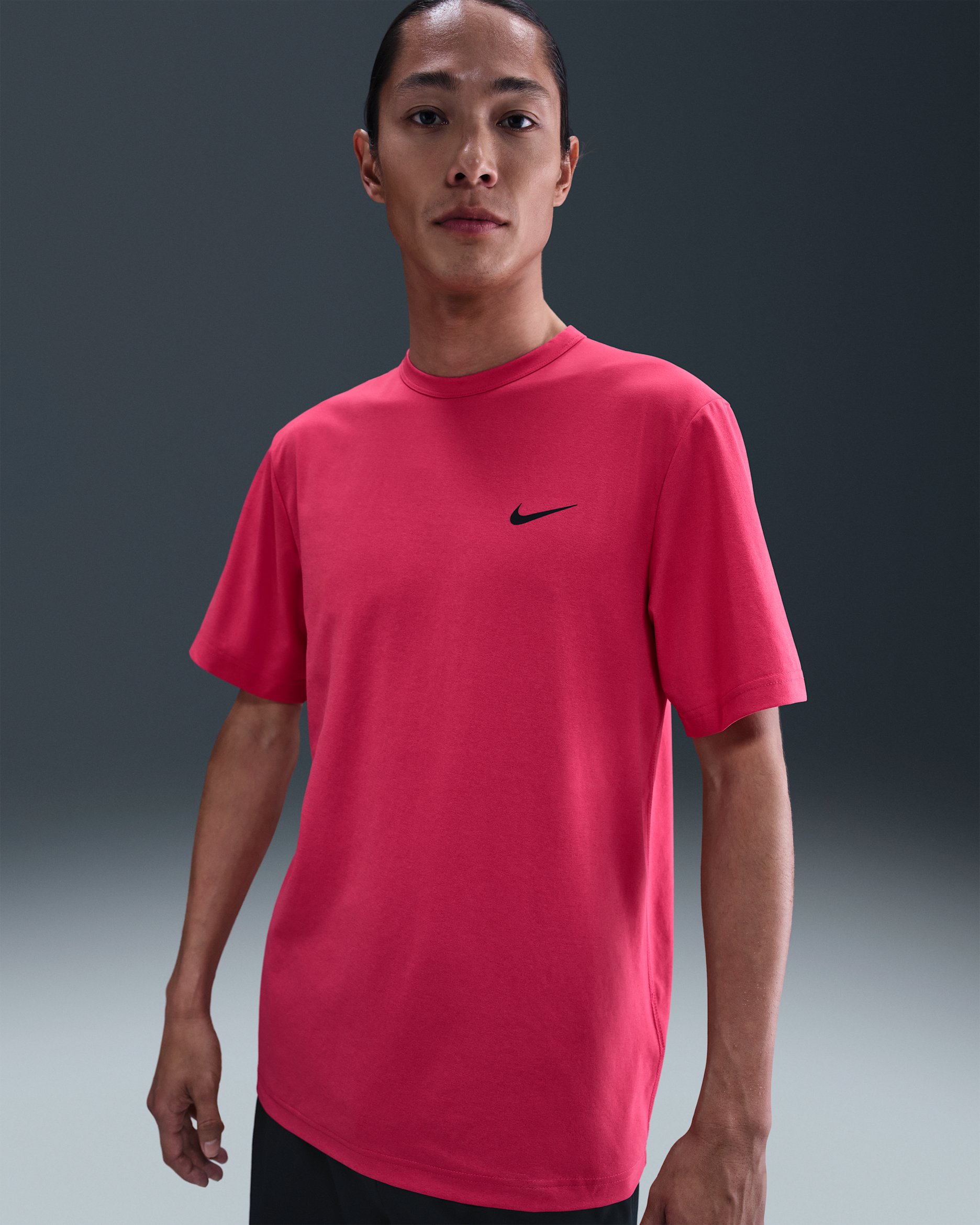 Nike Dri-FIT UV Hyverse 男款短袖健身上衣 - Rush Pink/黑色