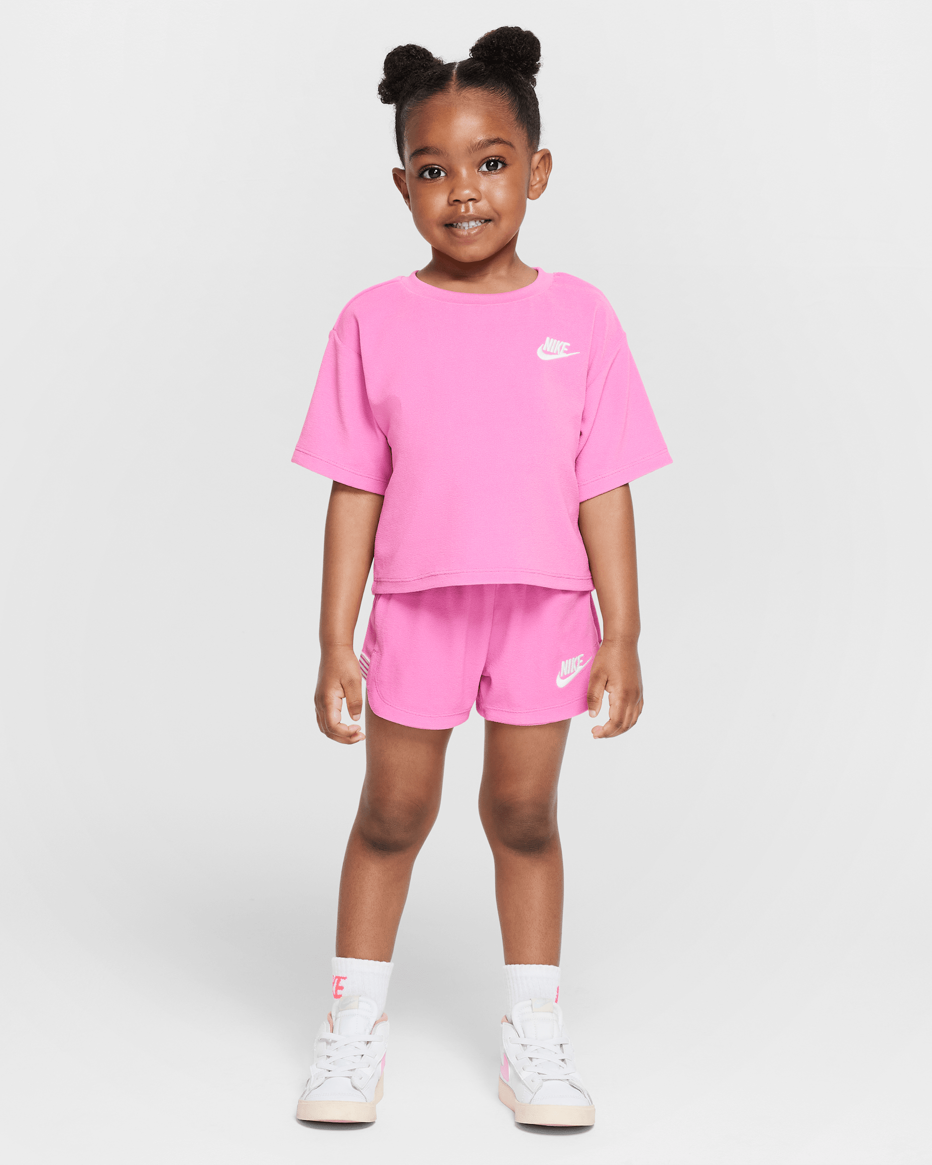 Nike Toddler "Let's Roll" 2-Piece Towel Terry Set - Playful Pink
