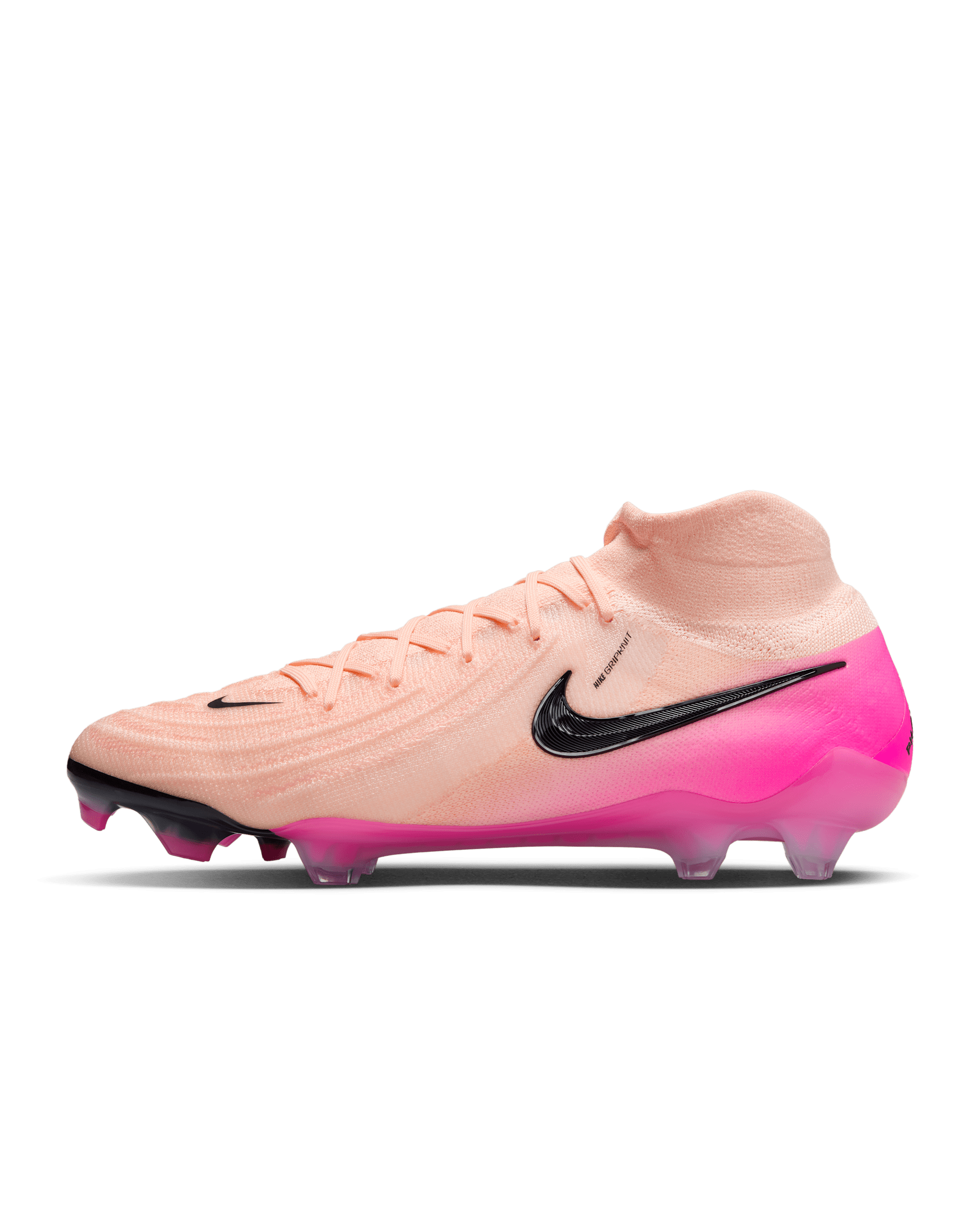 Tacos de fútbol para terreno firme de corte high Nike Phantom Luna 2 Elite - Tinte carmesí/Avalancha rosa/Negro