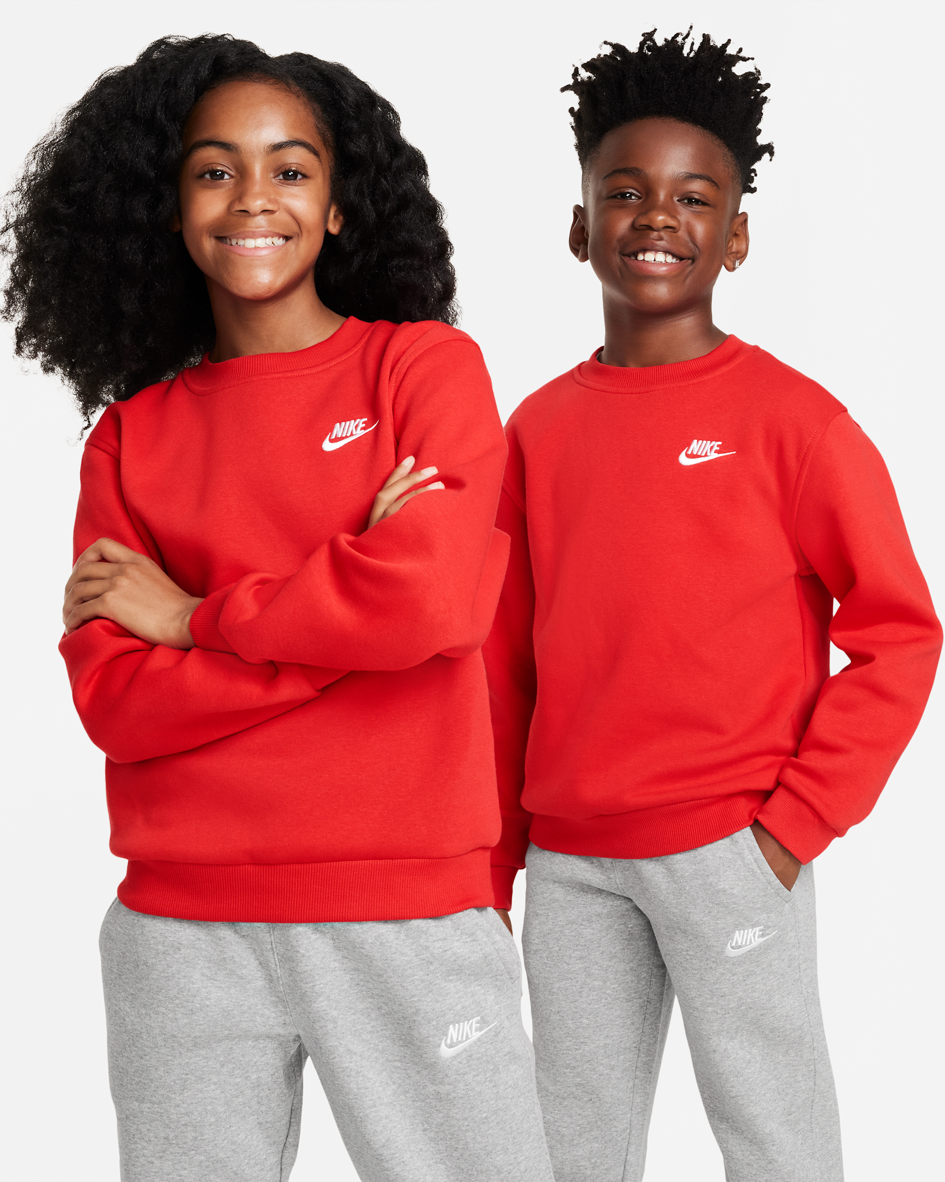 Sudadera para niños talla grande Nike Sportswear Club Fleece - Rojo universitario/Blanco