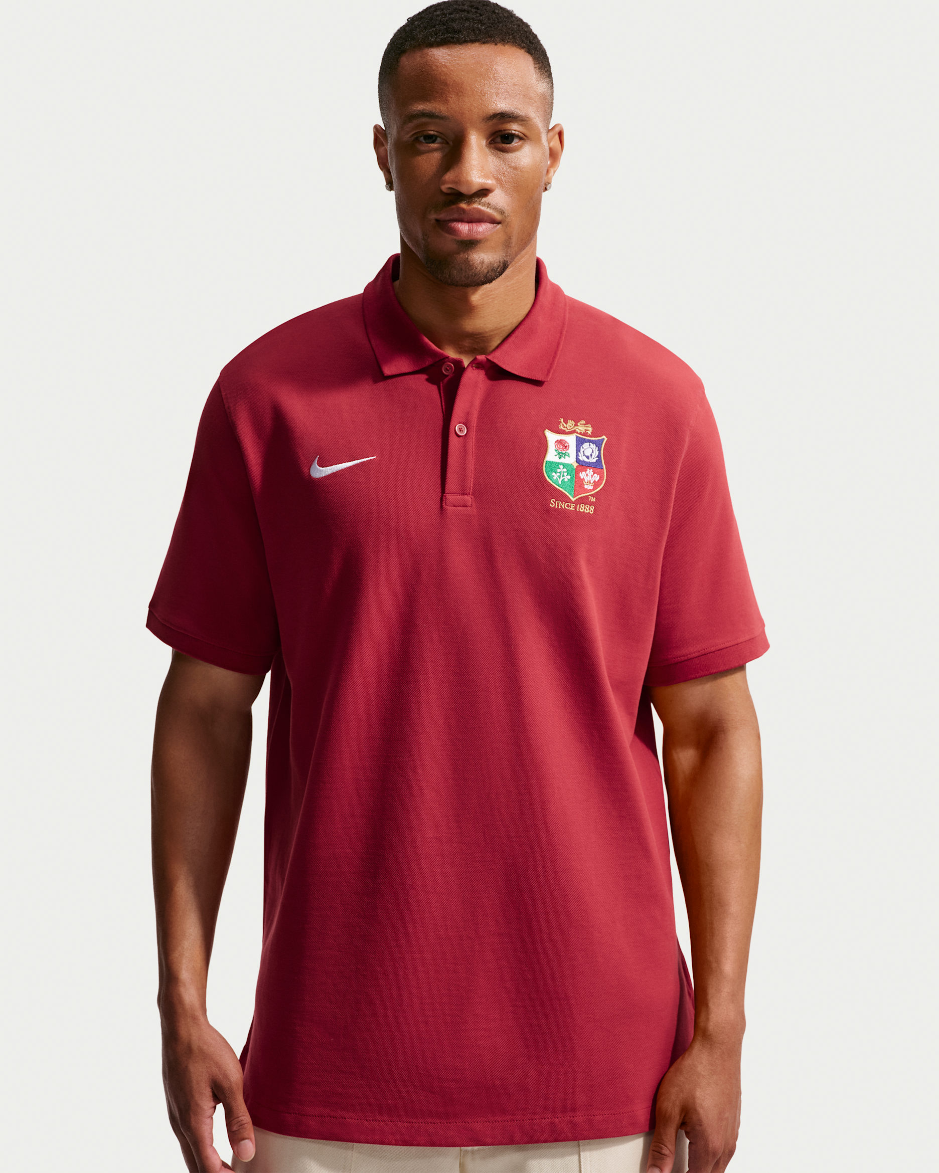 British & Irish Lions Nike Club-poloshirt til mænd - Pepper Red/hvid
