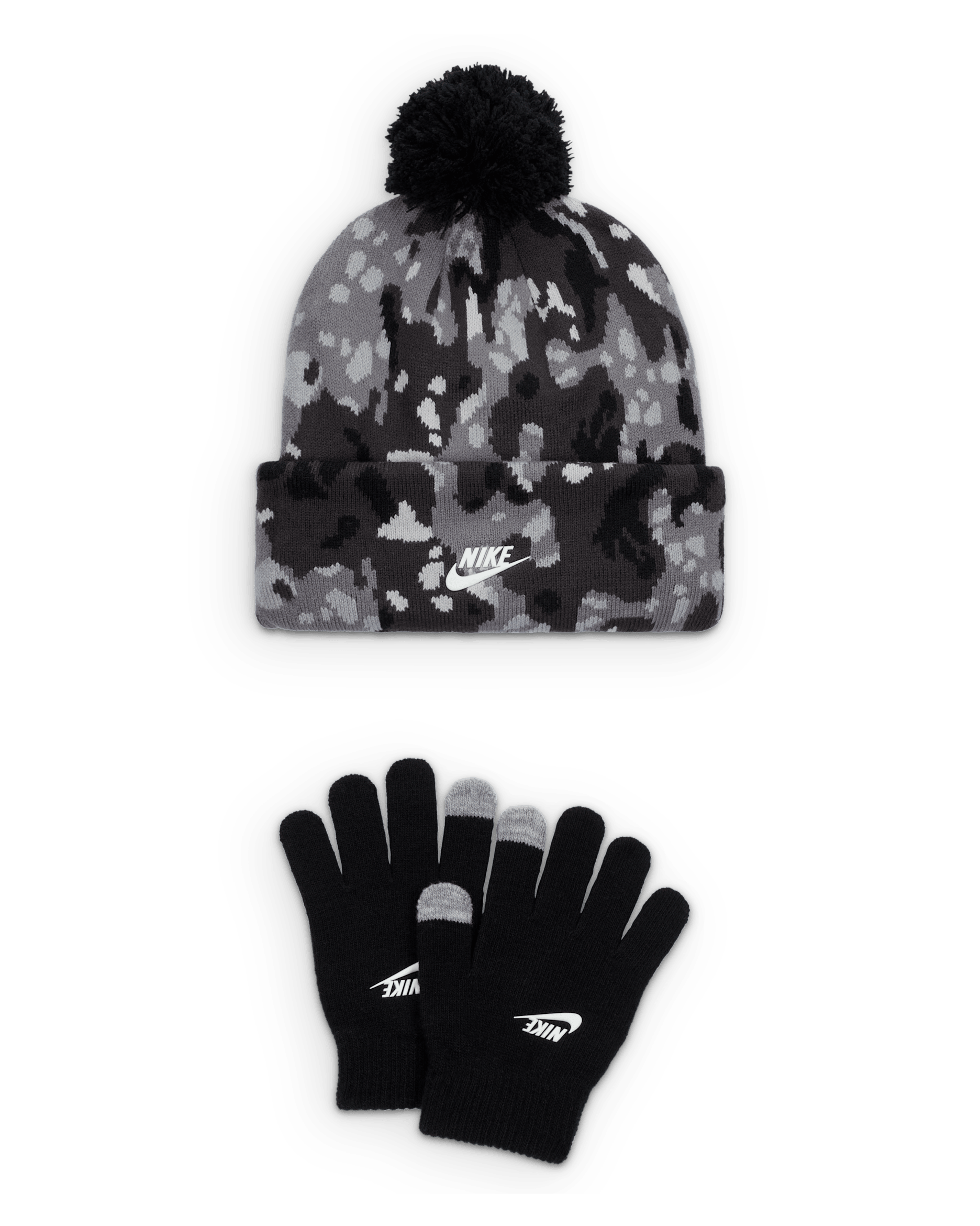 Conjunto de gorro Printed Apex de dos piezas para niño talla grande Nike Club - Negro