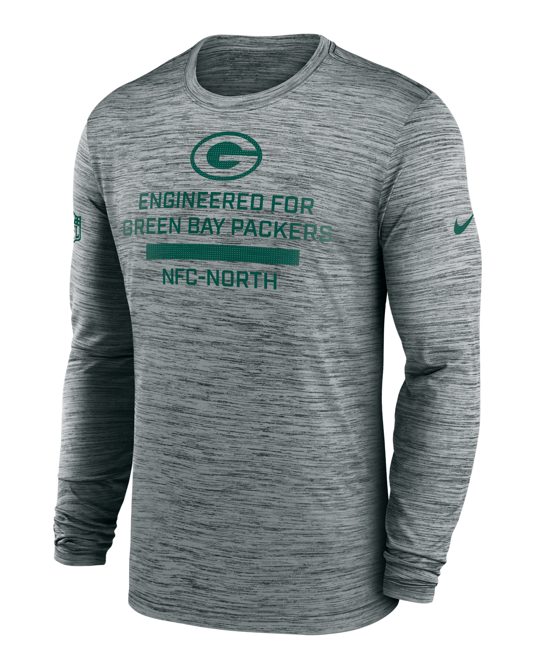 Playera de manga larga Nike Dri-FIT de la NFL para hombre Green Bay Packers Sideline Team Issue Velocity - Gris