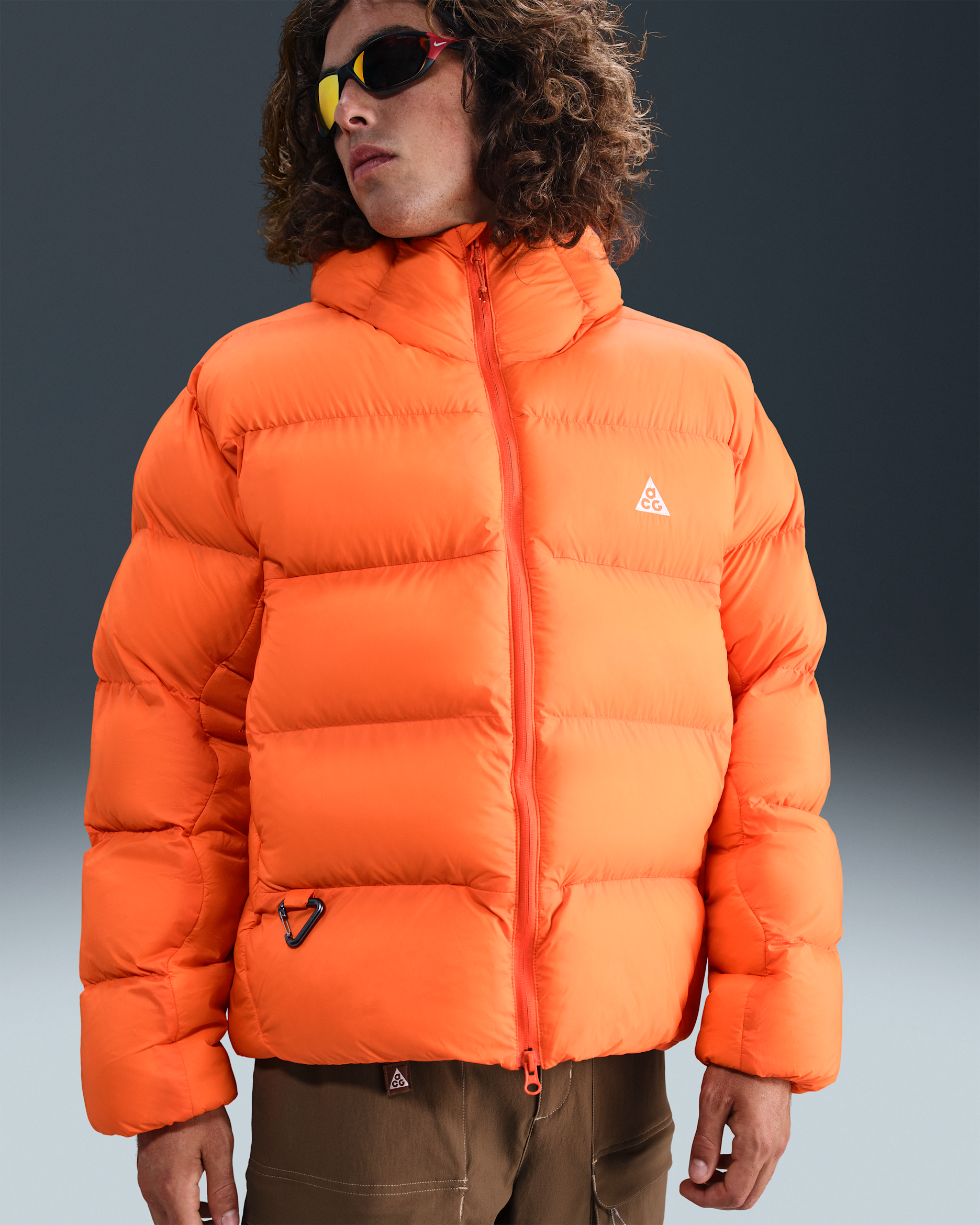 Nike ACG "Lunar Lake" PrimaLoft® Therma-FIT ADV lockere Jacke mit Kapuze (Herren) - Safety Orange/Safety Orange/Summit White