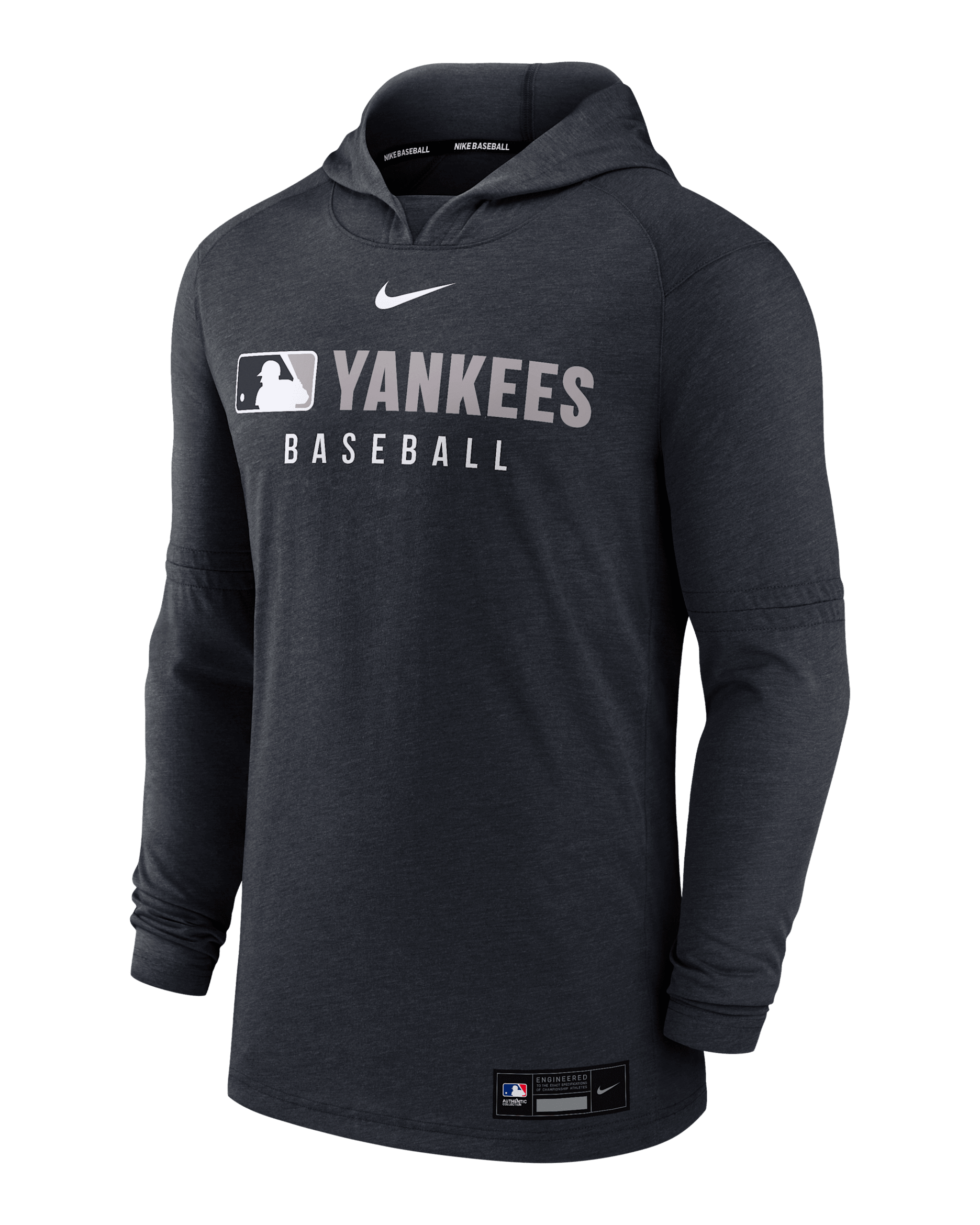 New York Yankees Authentic Collection Men's Nike Dri-FIT MLB Pullover Hoodie - Navy Heather