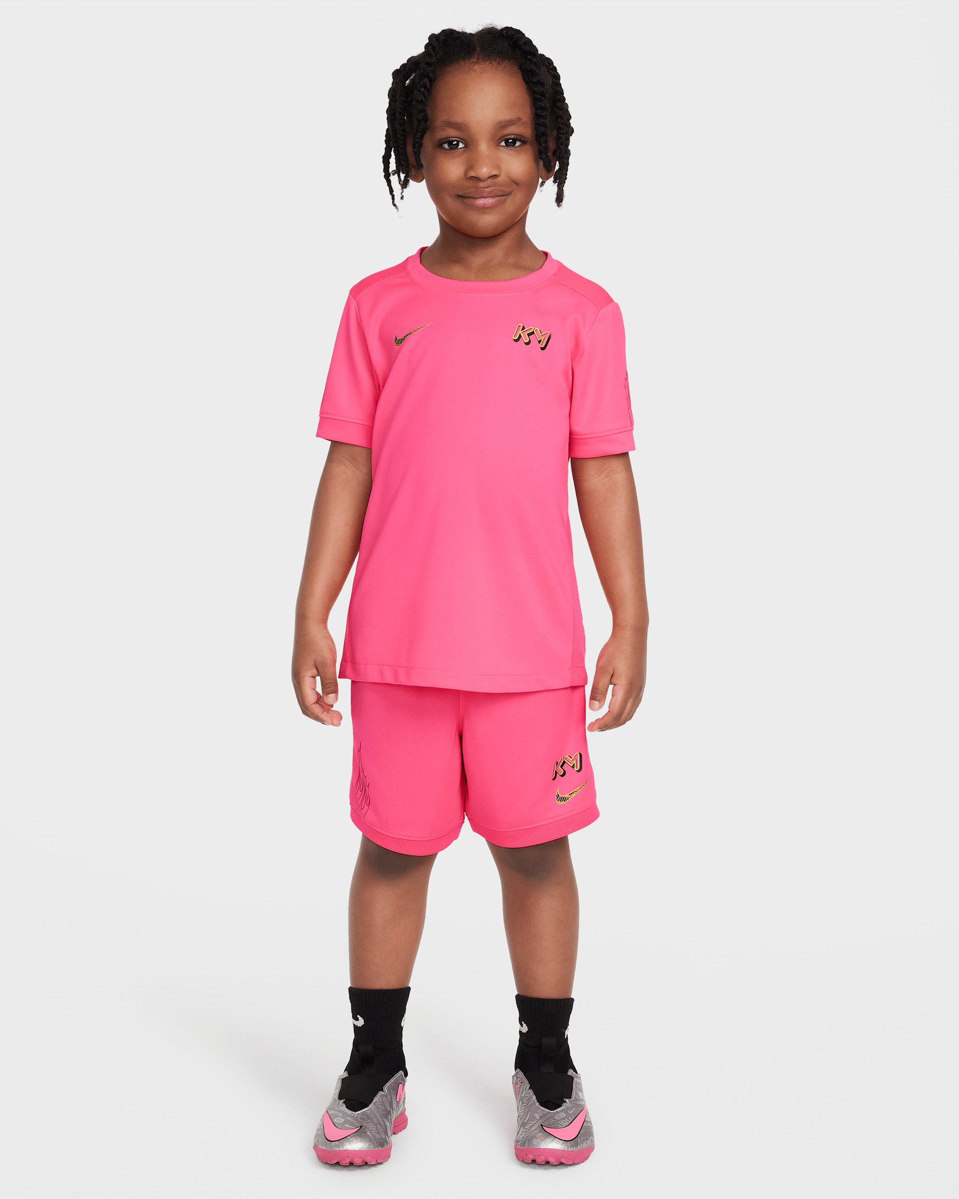 Nike Dri-FIT Kylian Mbappé Little Kids' ACD25 Short Sleeve Top and Shorts Set - Hyper Pink