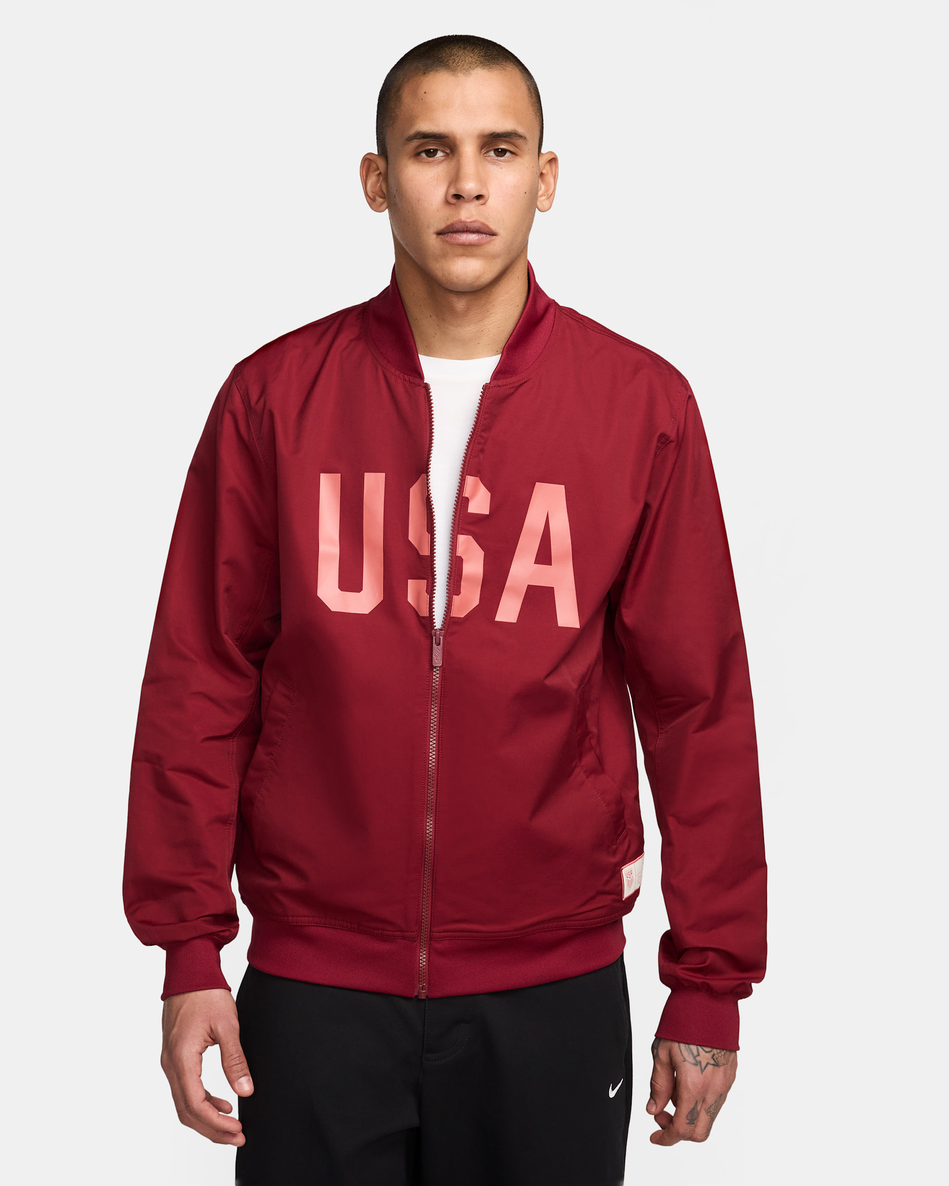 USA Sport Essentials Men's Nike Soccer Woven Bomber Jacket - Team Red/Team Red