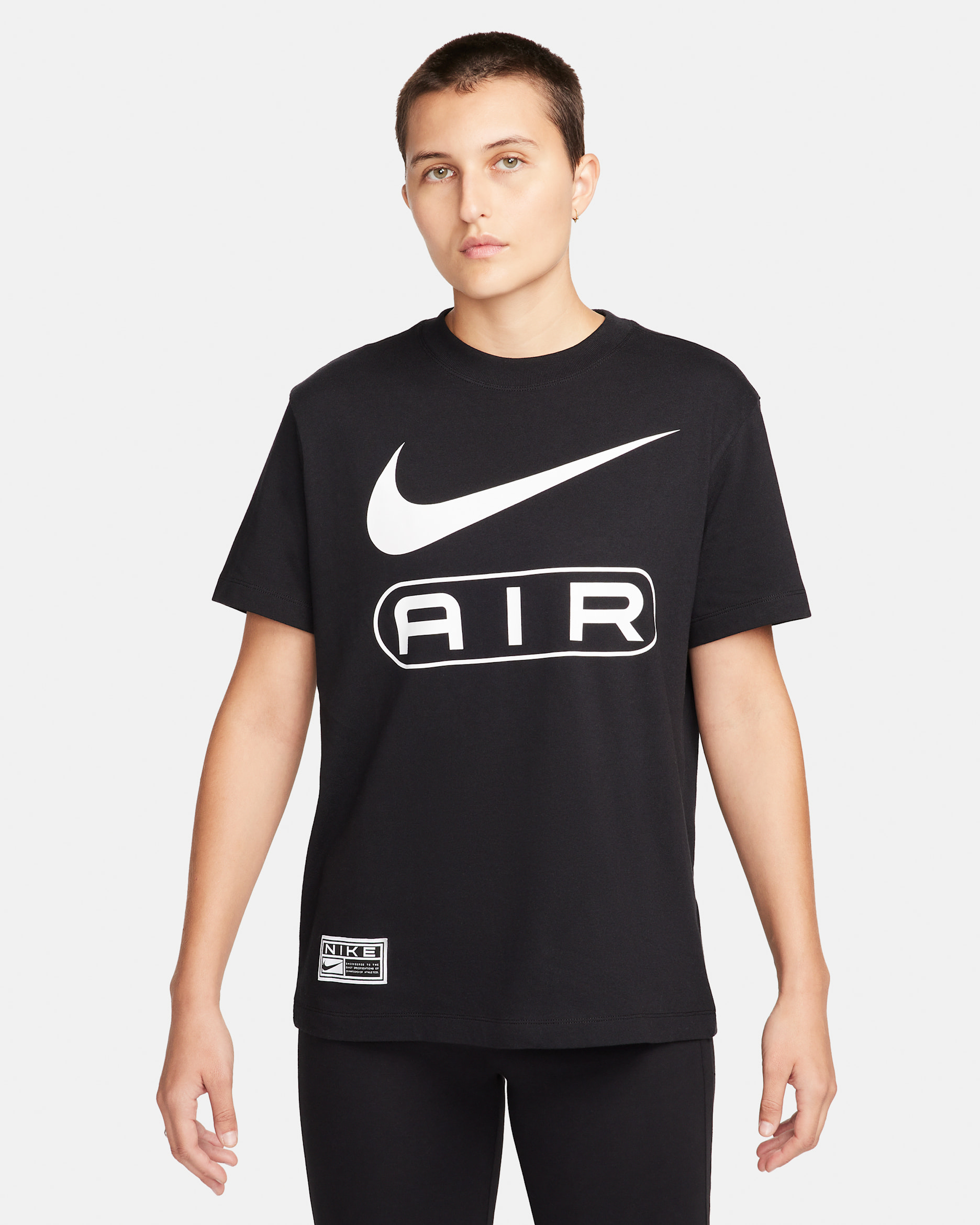 Playera con ajuste holgado para mujer Nike Air - Negro/Blanco