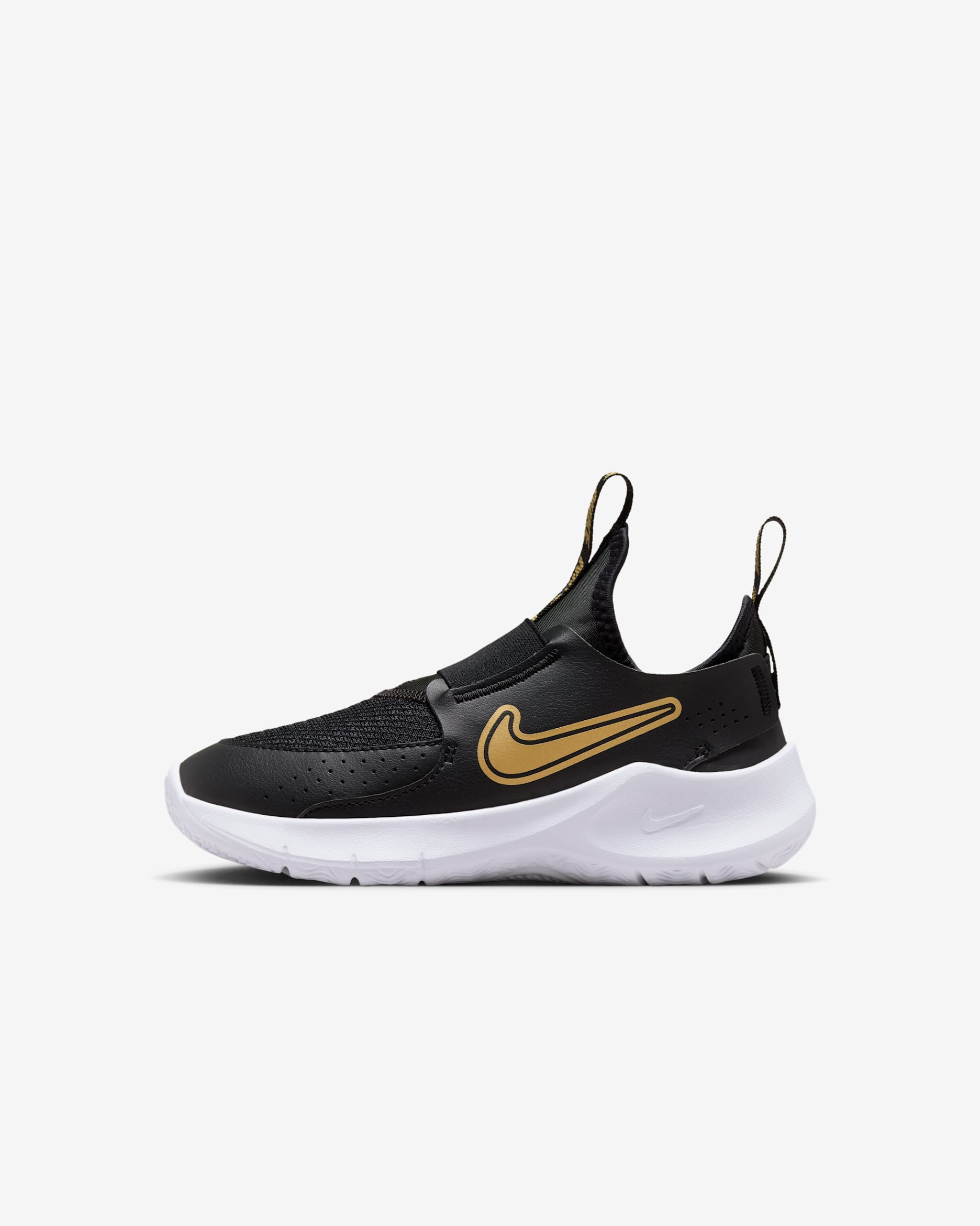 Nike Flex Runner 3 Little Kids' Shoes - Black/White/Metallic Gold