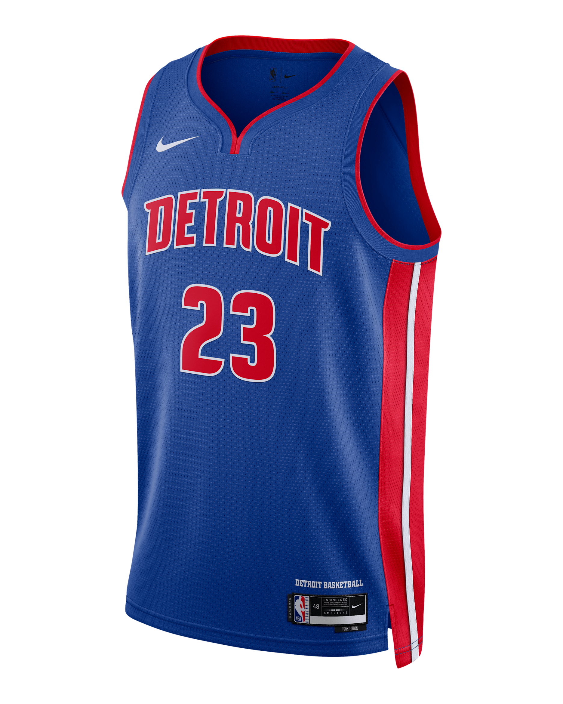 Jersey Nike Dri-FIT de la NBA Swingman para hombre Detroit Pistons Icon Edition - Azul enérgico