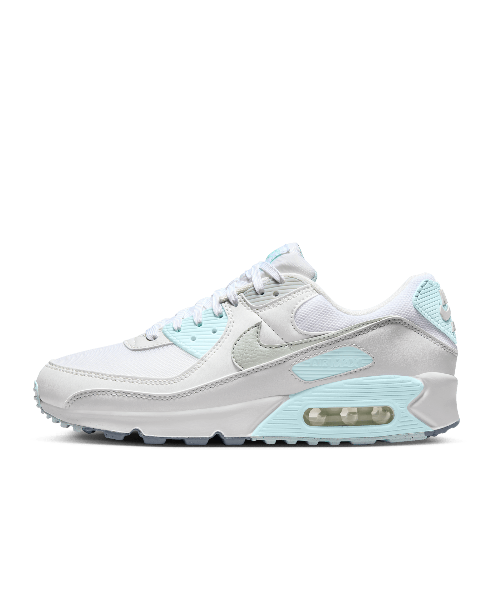 Nike Air Max 90 Women's Shoes - White/Glacier Blue/Wolf Grey/Light Silver