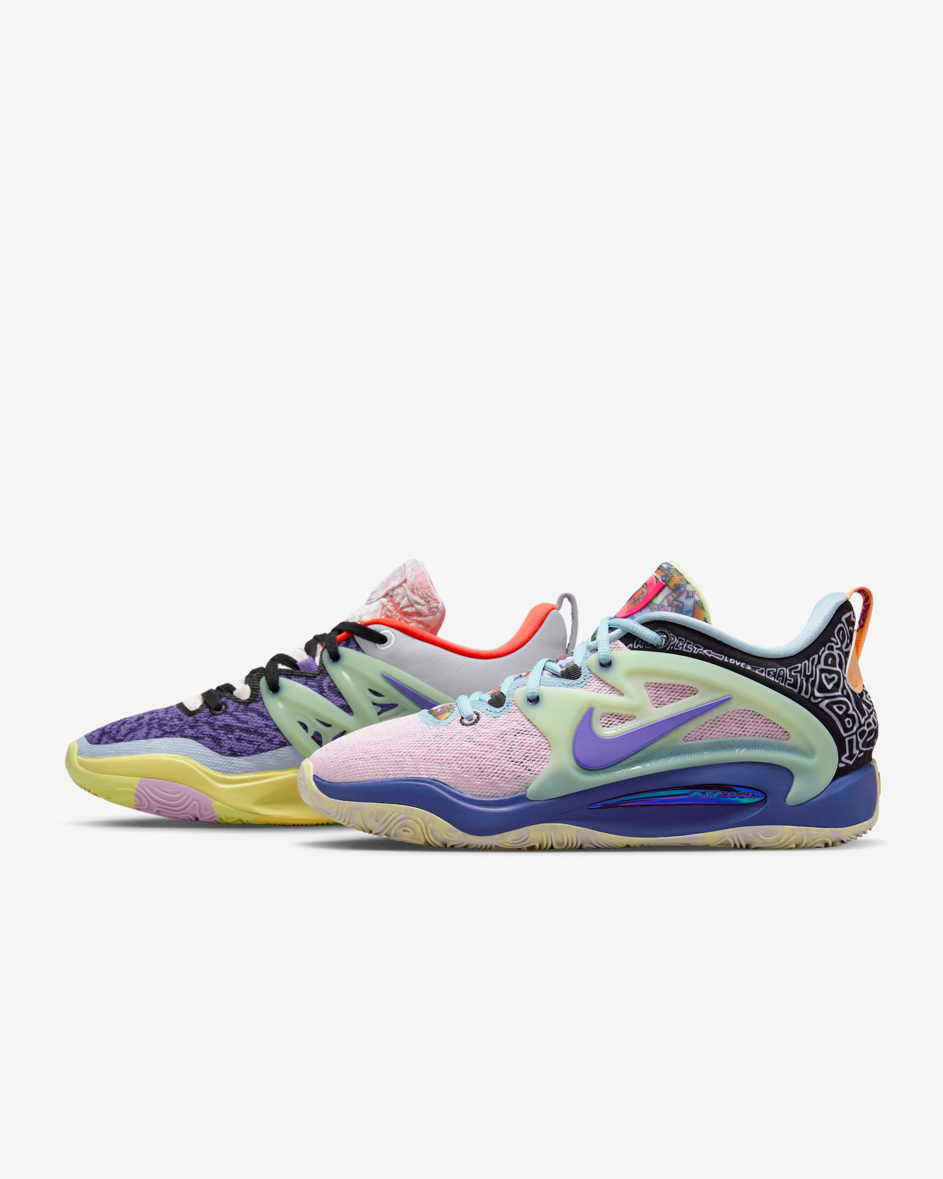 KD15 NRG EP "What The" Basketball Shoes - Action Grape/White/Black/Pink Foam
