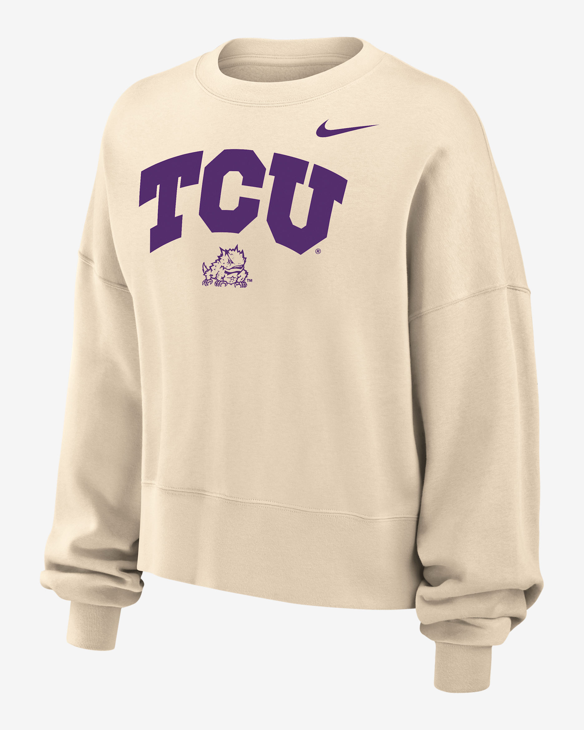 TCU Phoenix Fleece Women's Nike College Crew-Neck Sweatshirt - Natural