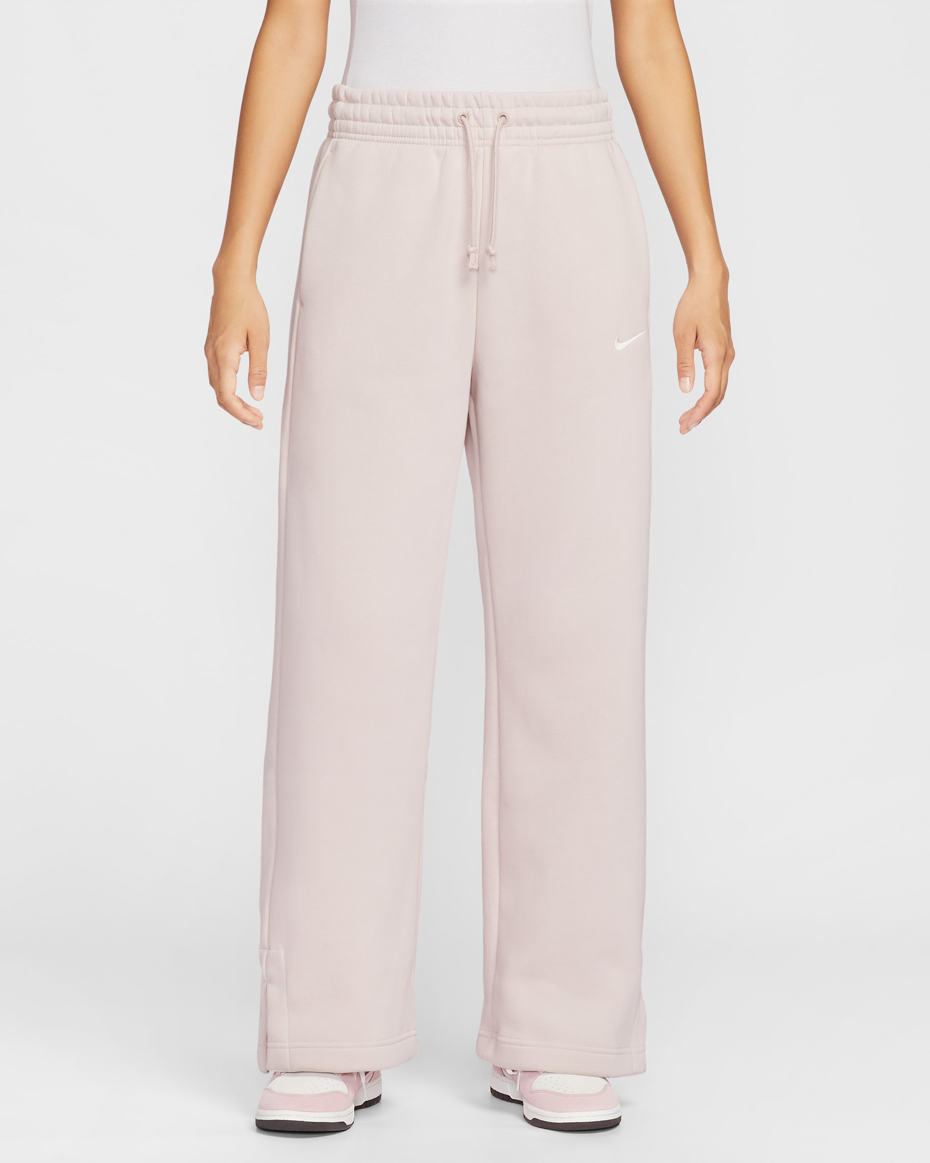 ナイキ スポーツウェア フェニックス フリース ウィメンズ ハイウエスト ワイドレッグ パンツ - シルトレッド/セイル