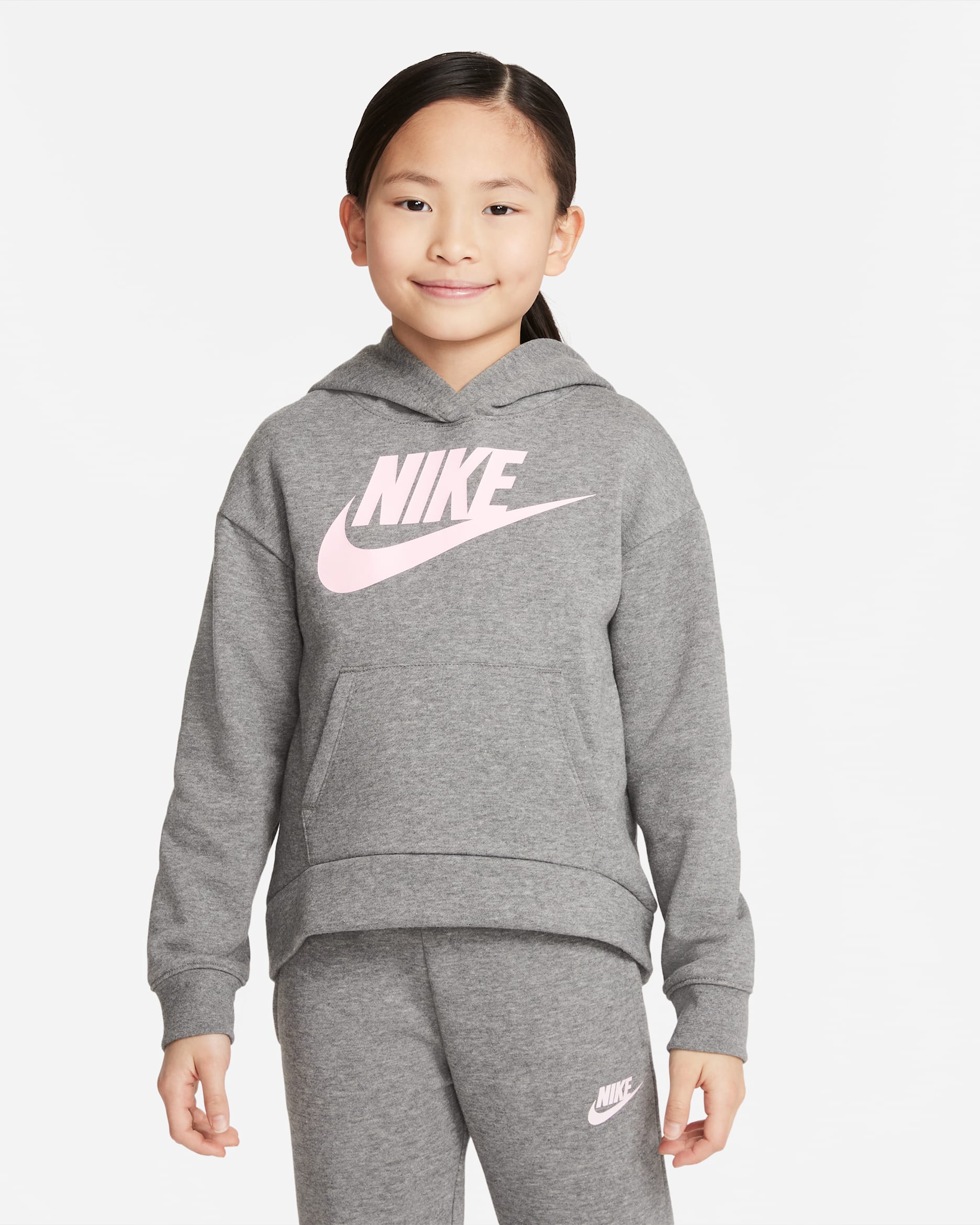 Bluza z kapturem dla małych dzieci Nike Sportswear Club Fleece - Carbon Heather