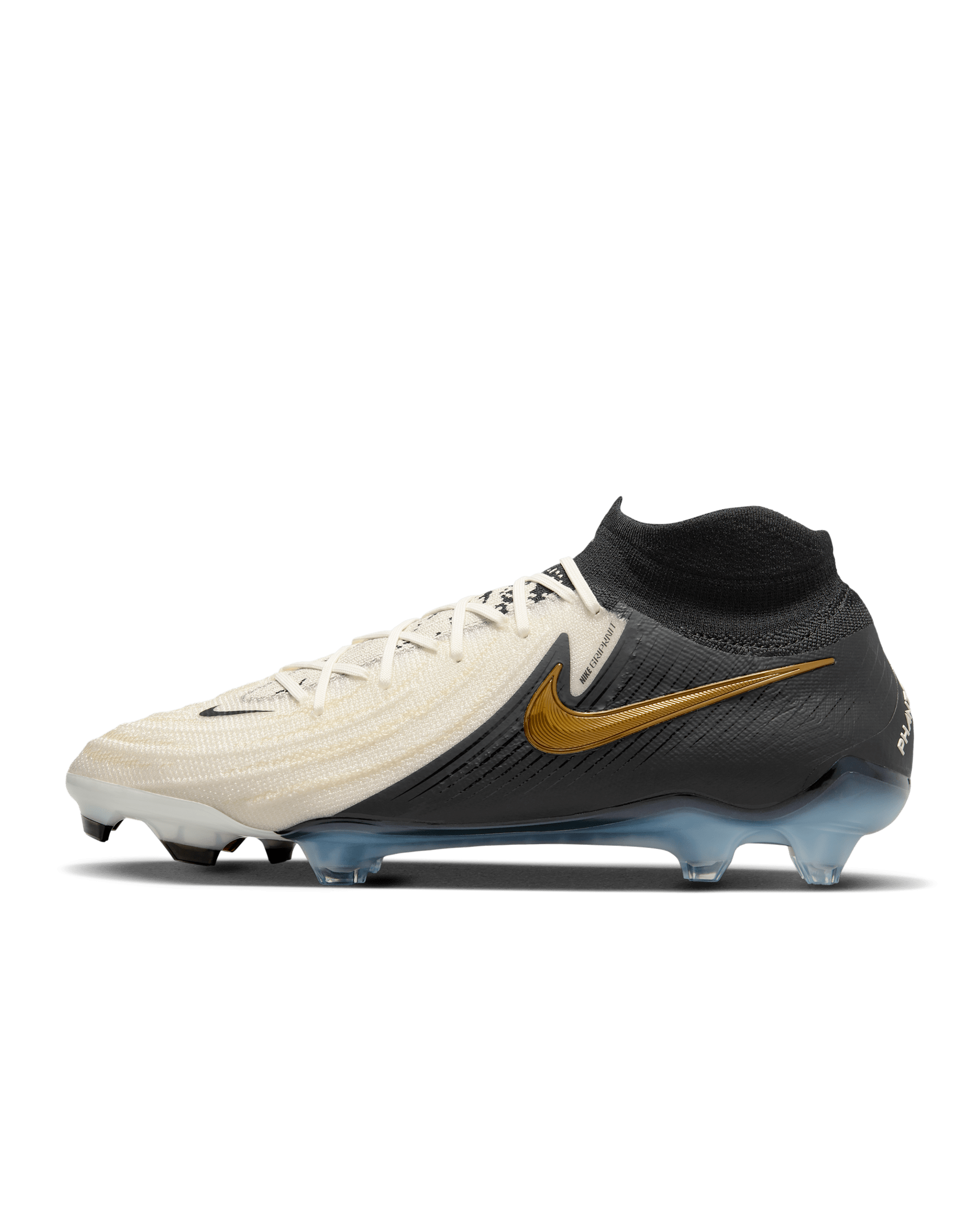 ナイキ ファントム ルナ 2 エリート ファームグラウンド ハイカット サッカースパイク - ホワイト/メタリックゴールドコイン/ブラック